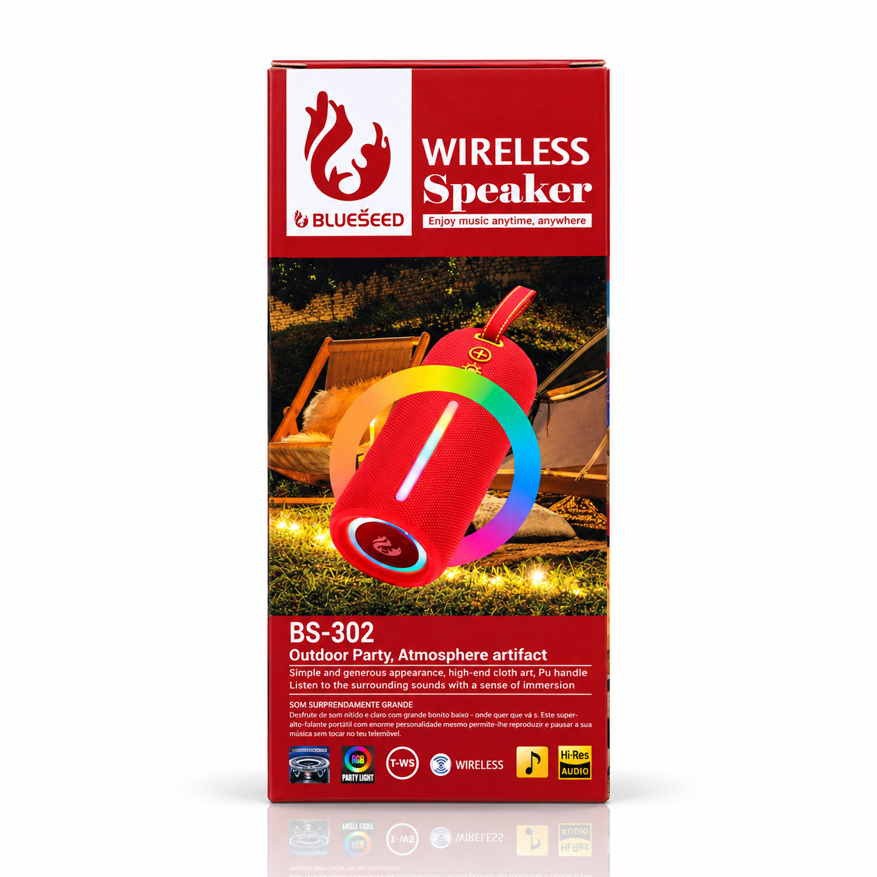 Колонка Bluetooth Blueseed BS-302 red