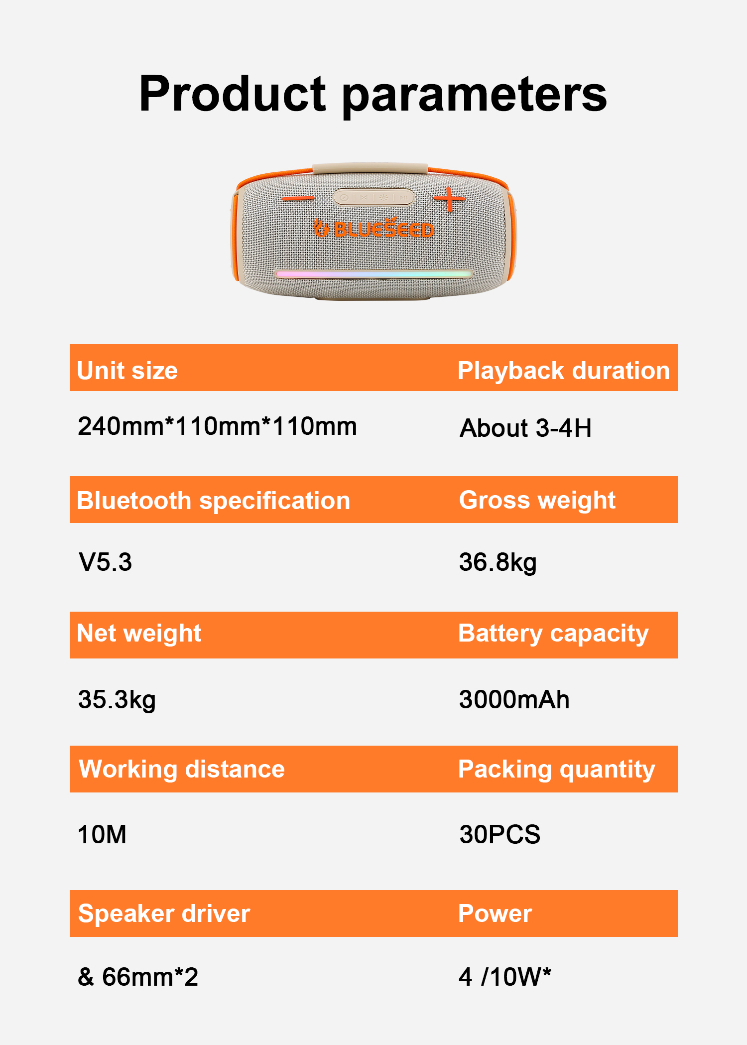 Колонка Bluetooth Blueseed BS-313 black