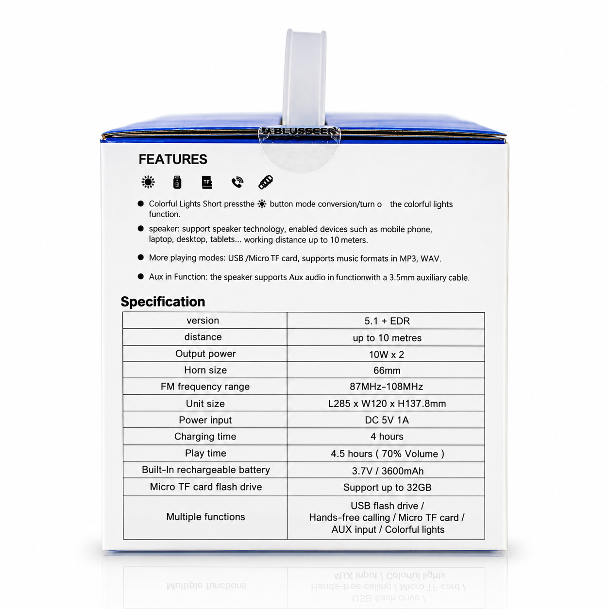 Колонка Bluetooth Blueseed BS-602 silver