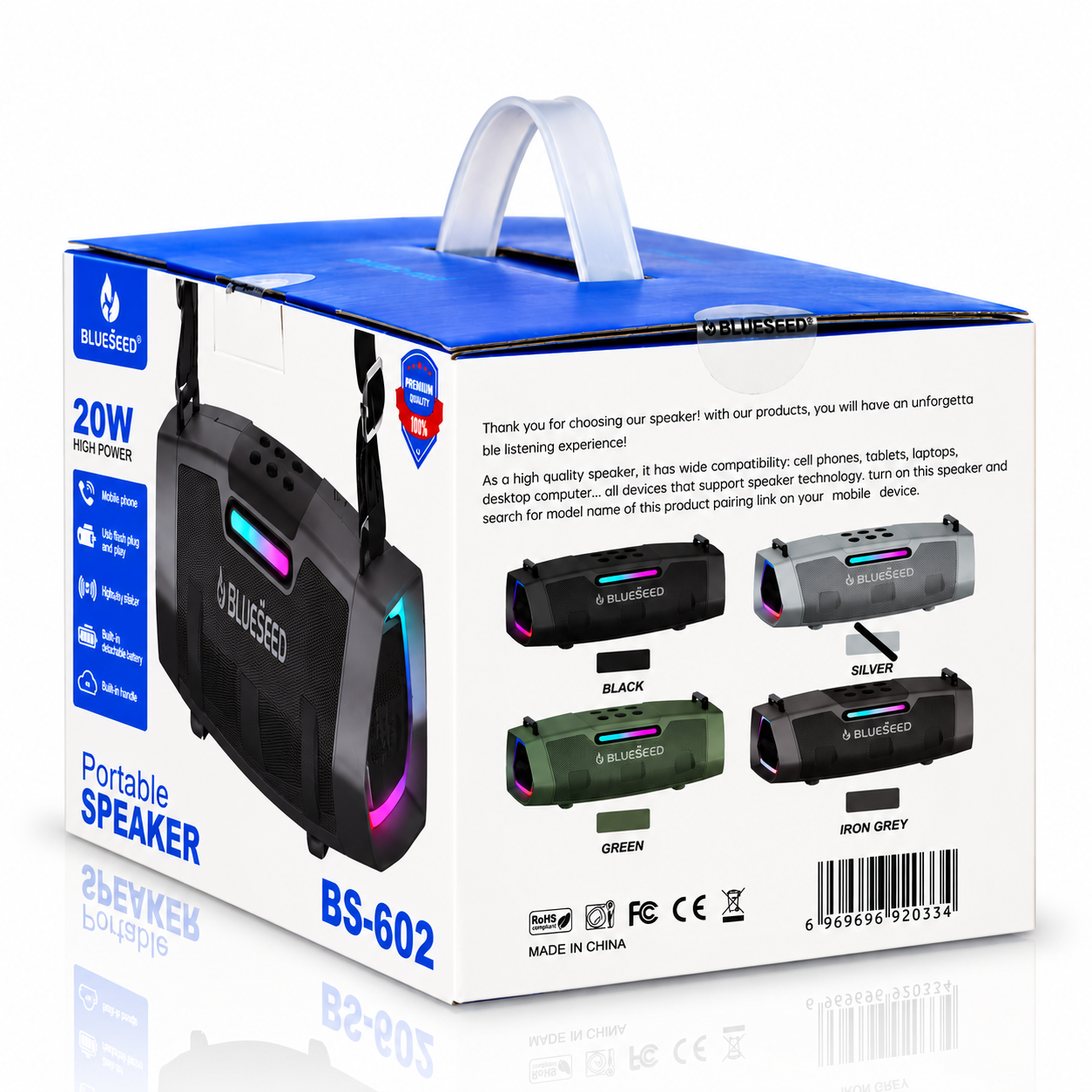 Колонка Bluetooth Blueseed BS-602 silver