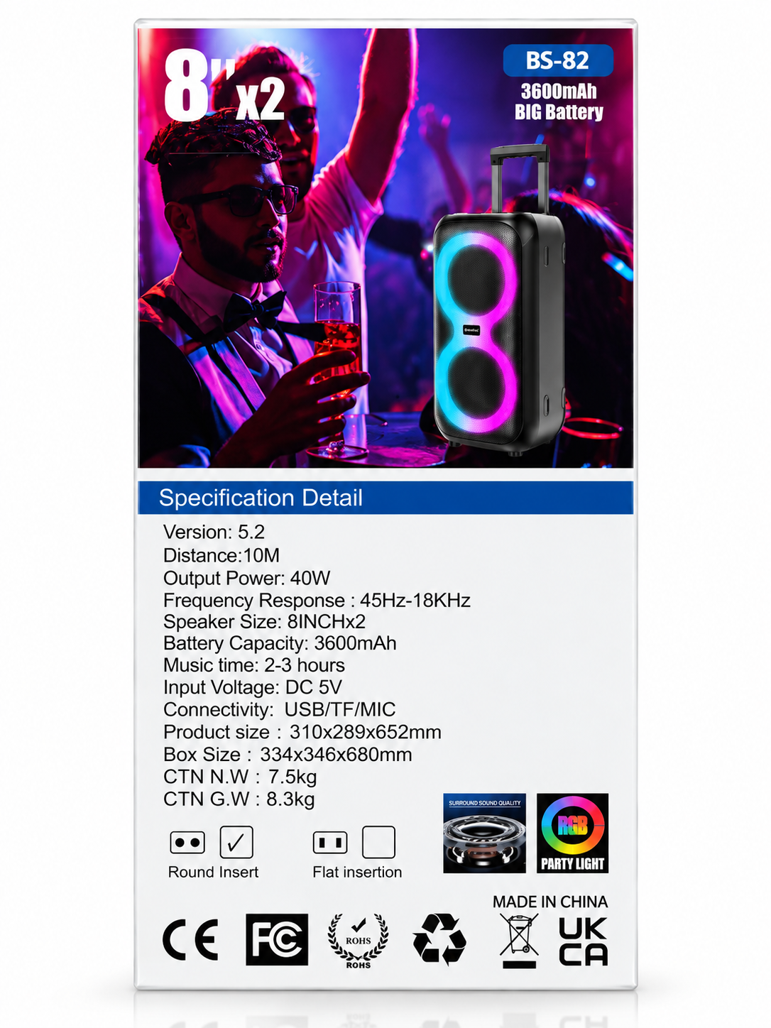 Колонка Bluetooth Blueseed BS-82 black