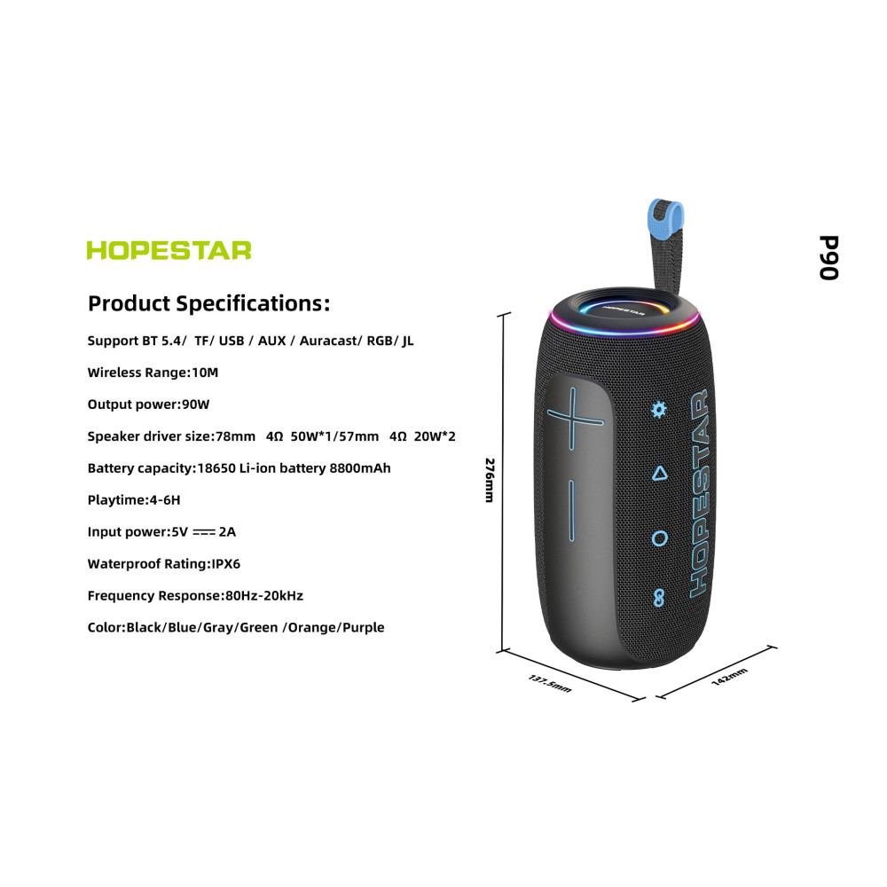 Колонка Bluetooth Hopestar P90 gray