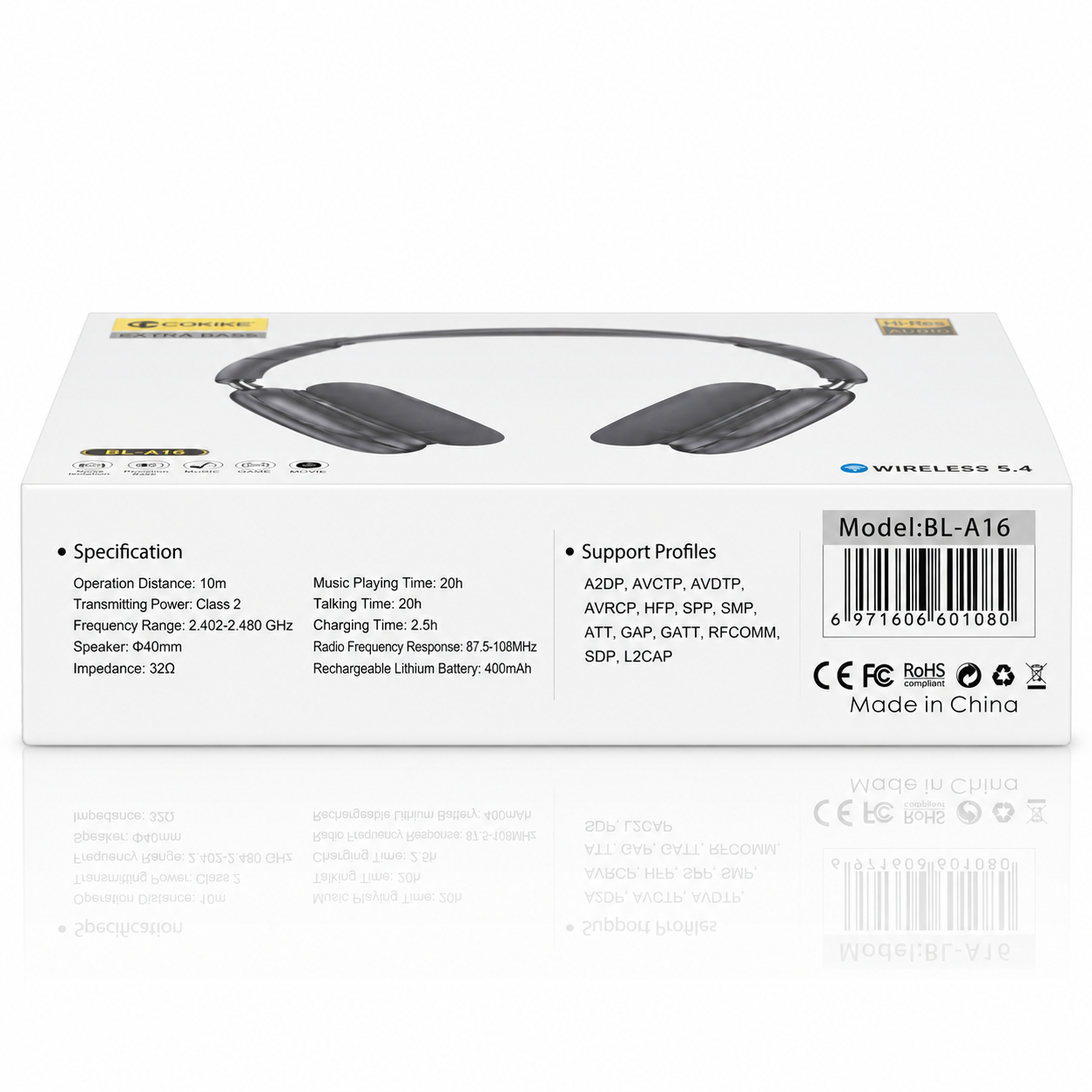 Наушники Bluetooth Blueseed BS-A16 (накладные) black