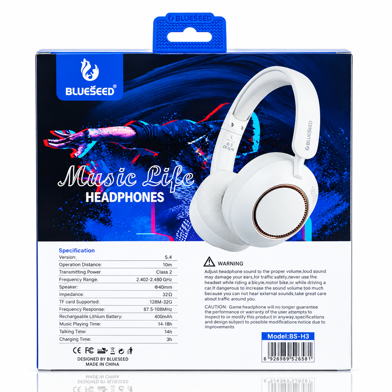 Наушники Bluetooth Blueseed BS-H3 (накладные) black
