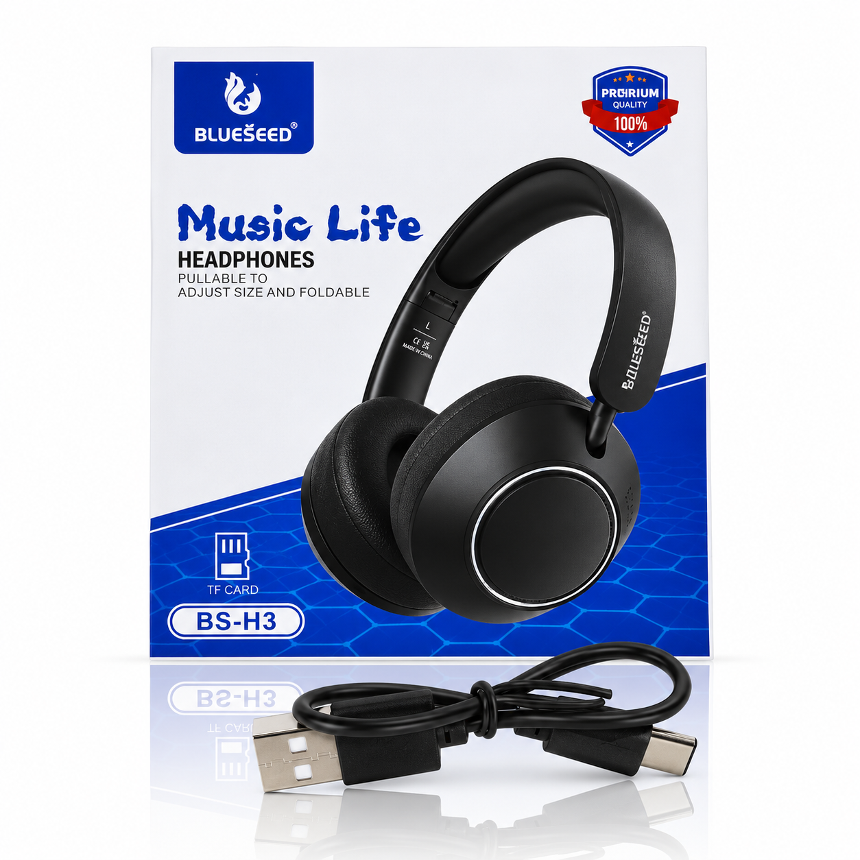 Наушники Bluetooth Blueseed BS-H3 (накладные) black