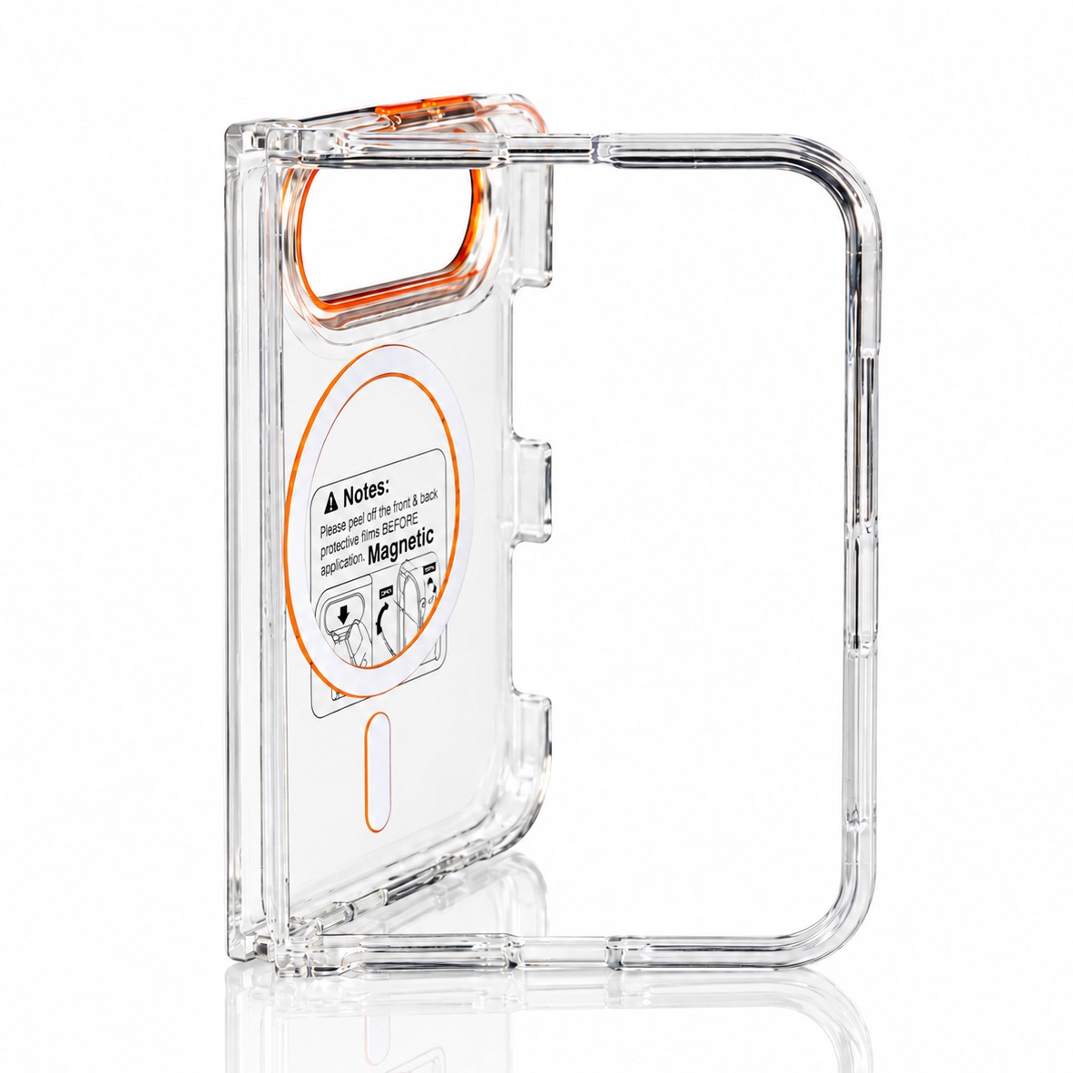 Пластиковый чехол FOLD CLEAR COLORS с поддержкой MagSafe для iPhone DUO orange