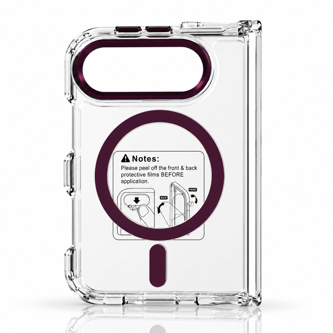 Пластиковый чехол FOLD CLEAR COLORS с поддержкой MagSafe для iPhone DUO deep purple