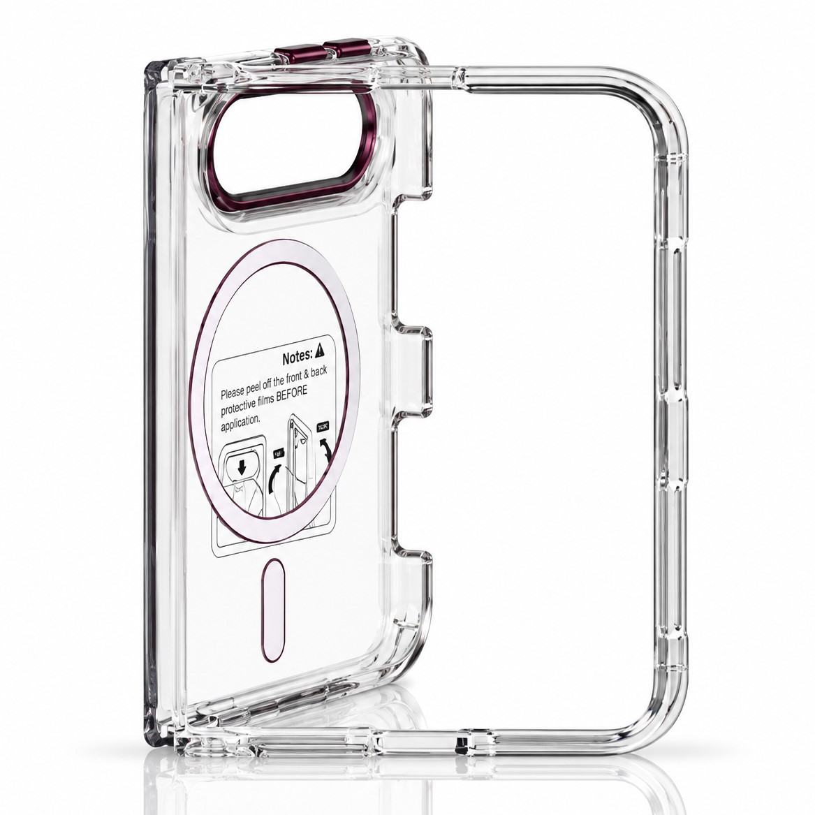 Пластиковый чехол FOLD CLEAR COLORS с поддержкой MagSafe для iPhone DUO deep purple