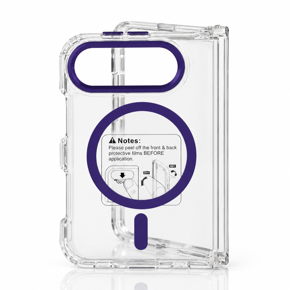 Пластиковый чехол FOLD CLEAR COLORS с поддержкой MagSafe для iPhone DUO violet
