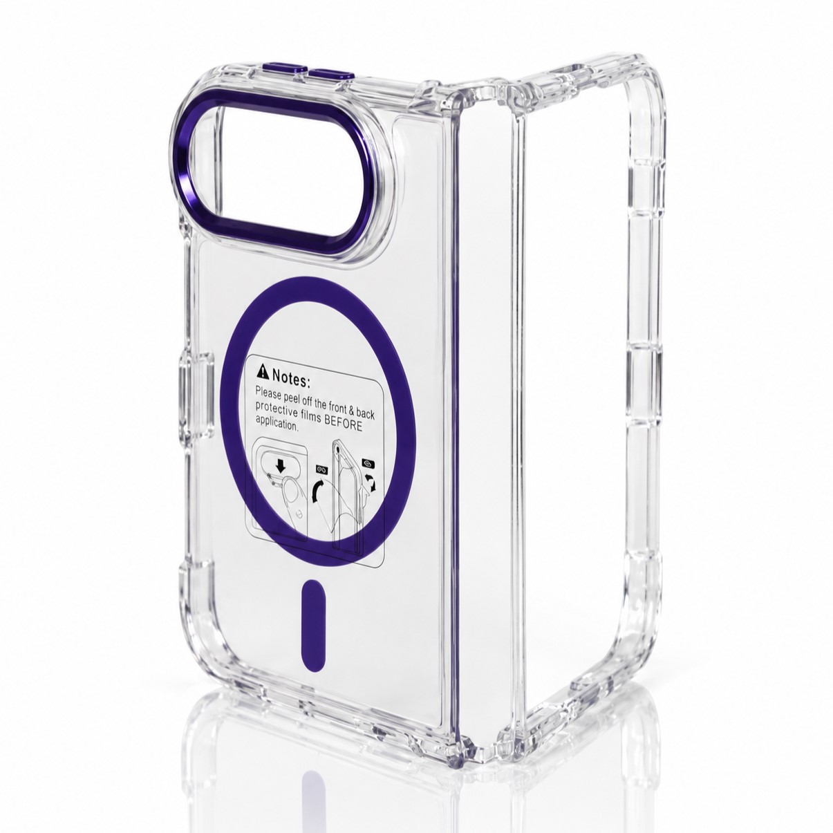 Пластиковый чехол FOLD CLEAR COLORS с поддержкой MagSafe для iPhone DUO violet