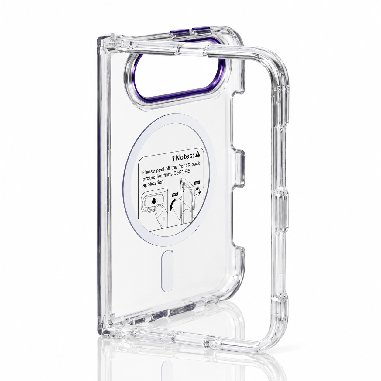 Пластиковый чехол FOLD CLEAR COLORS с поддержкой MagSafe для iPhone DUO violet