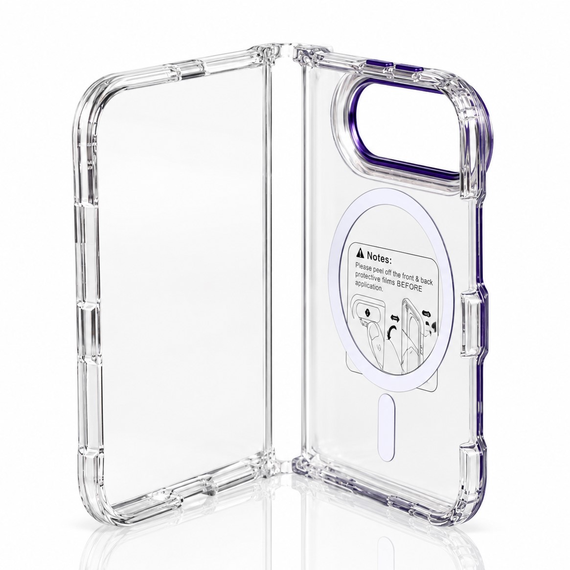 Пластиковый чехол FOLD CLEAR COLORS с поддержкой MagSafe для iPhone DUO violet