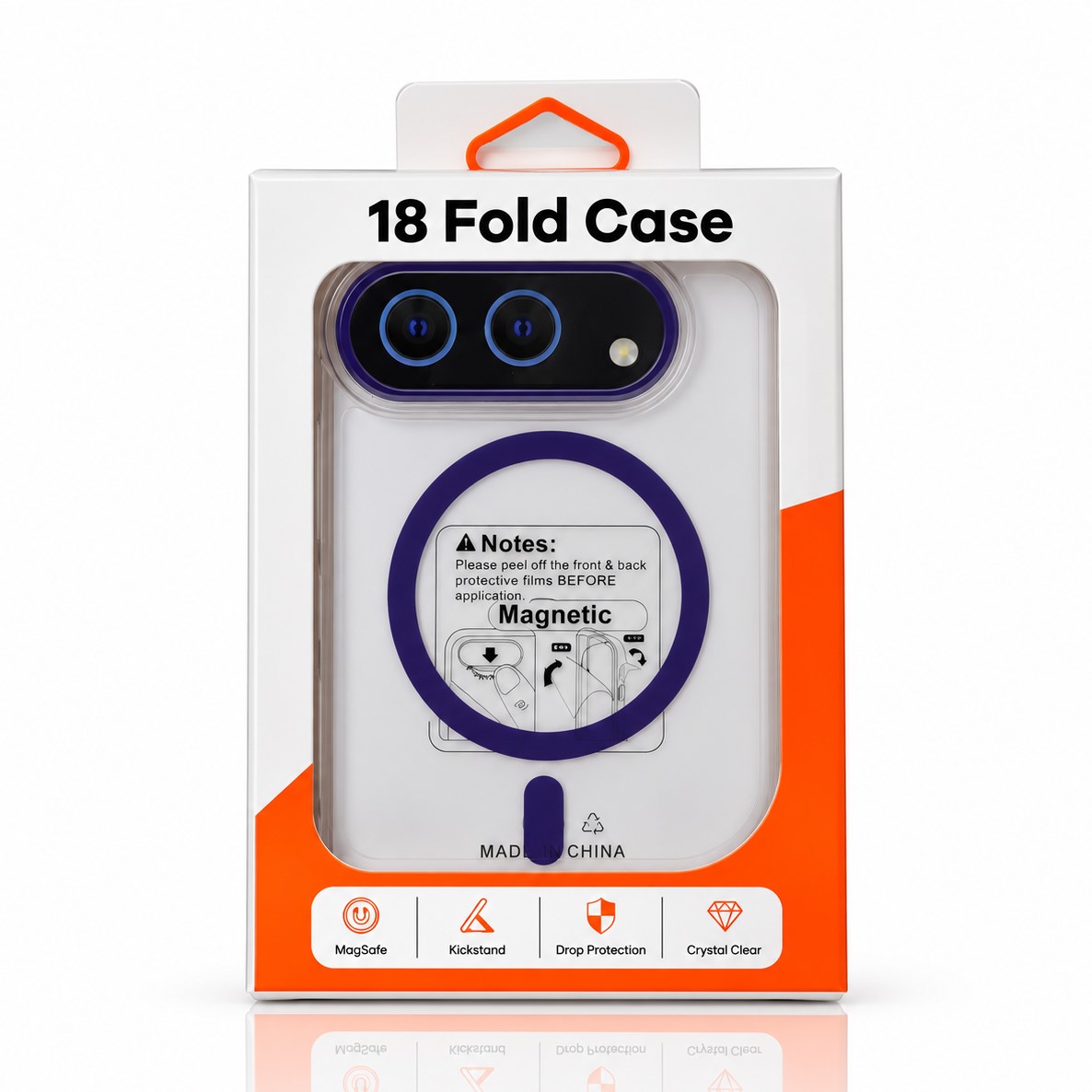 Пластиковый чехол FOLD CLEAR COLORS с поддержкой MagSafe для iPhone DUO violet