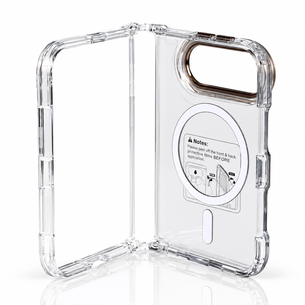 Пластиковый чехол FOLD CLEAR COLORS с поддержкой MagSafe для iPhone DUO brown