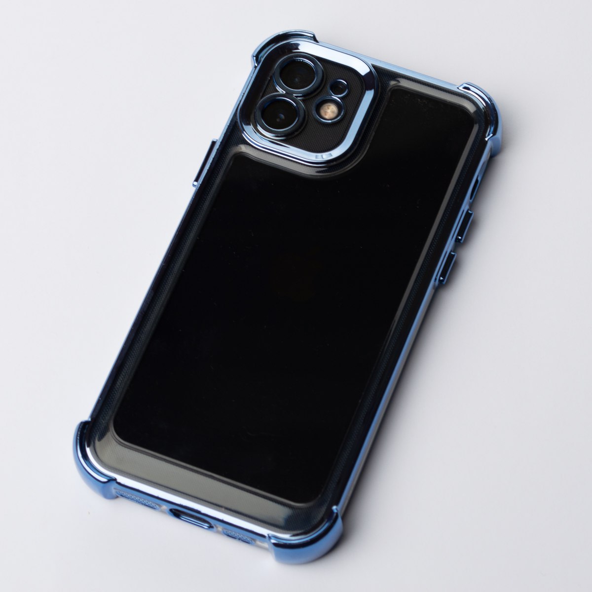 Пластиковый чехол FRAME CORNER для iPhone 12 синий