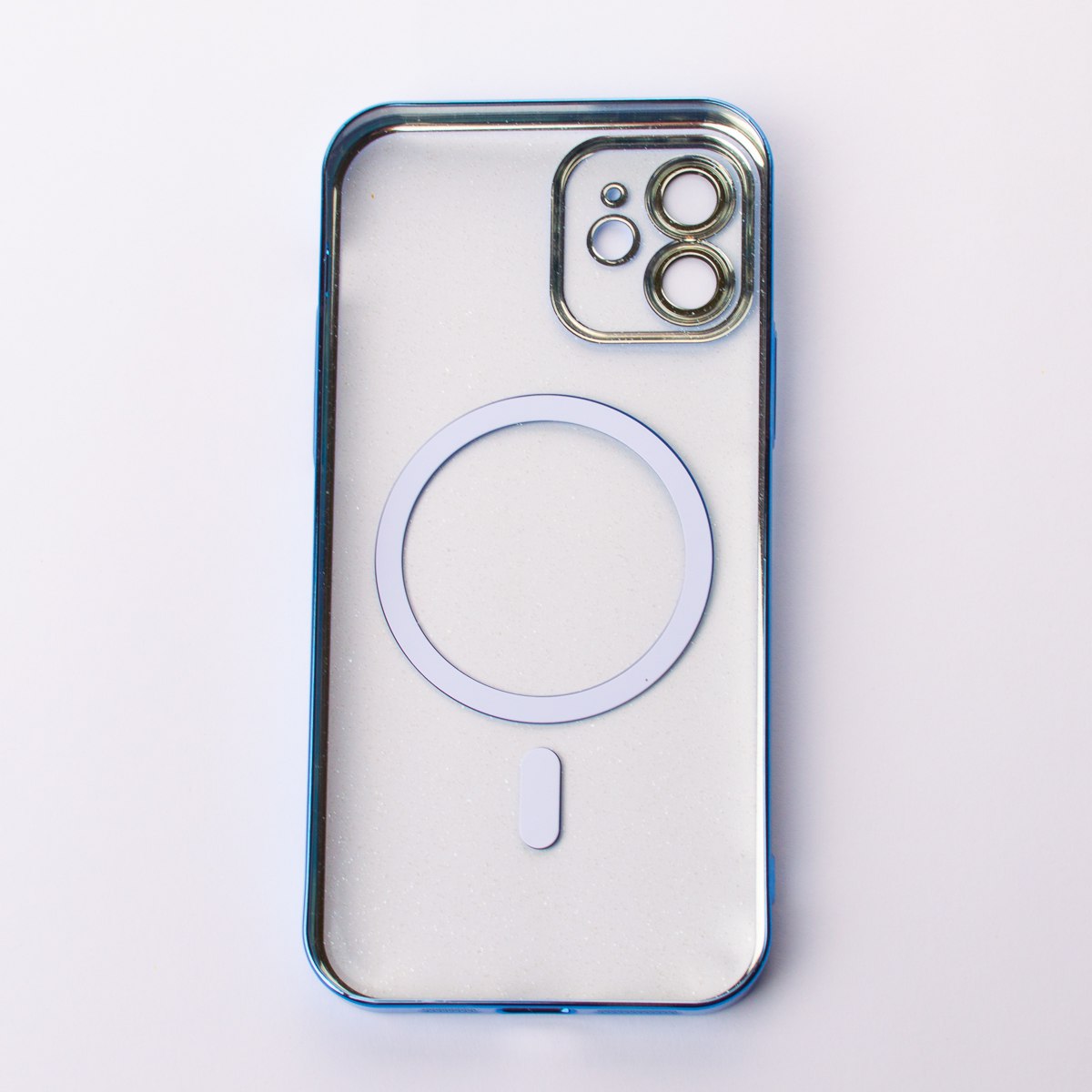 Пластиковый чехол MagSafe "Glitter" для iPhone 12 синий