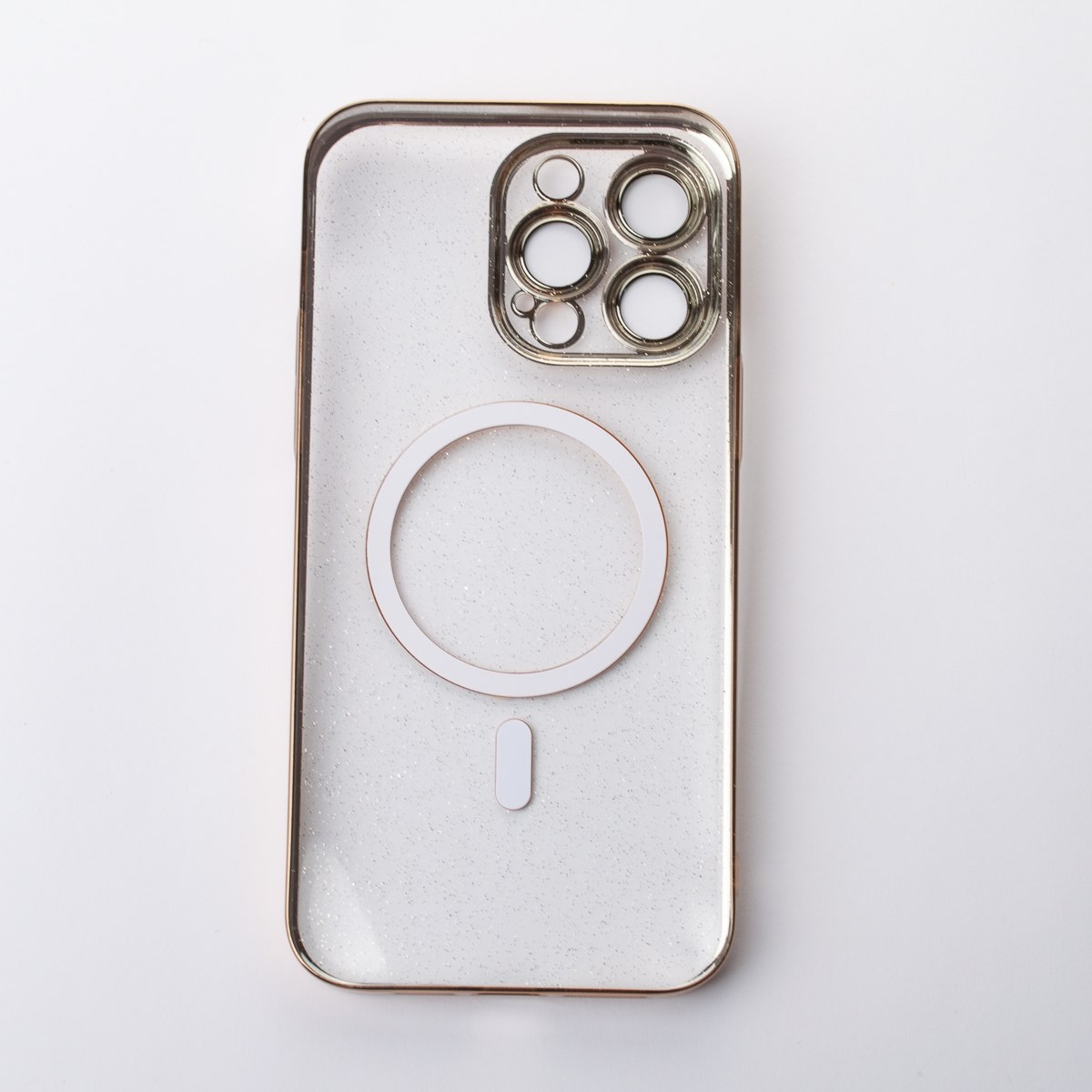 Пластиковый чехол MagSafe "Glitter" для iPhone 14 Pro Max золотой