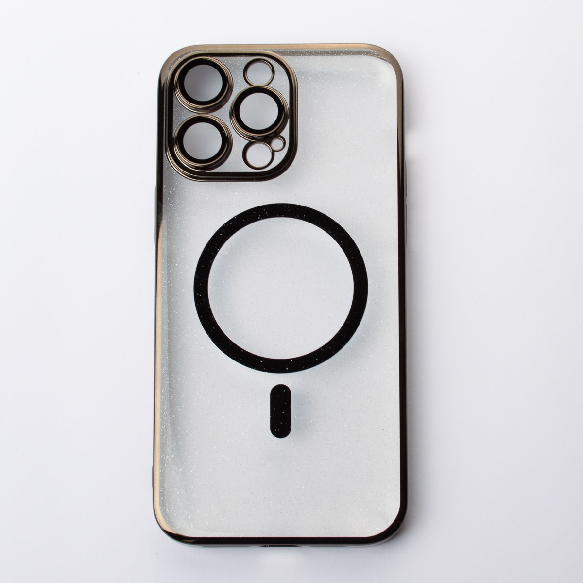 Пластиковый чехол MagSafe "Glitter" для iPhone 14 Pro черный