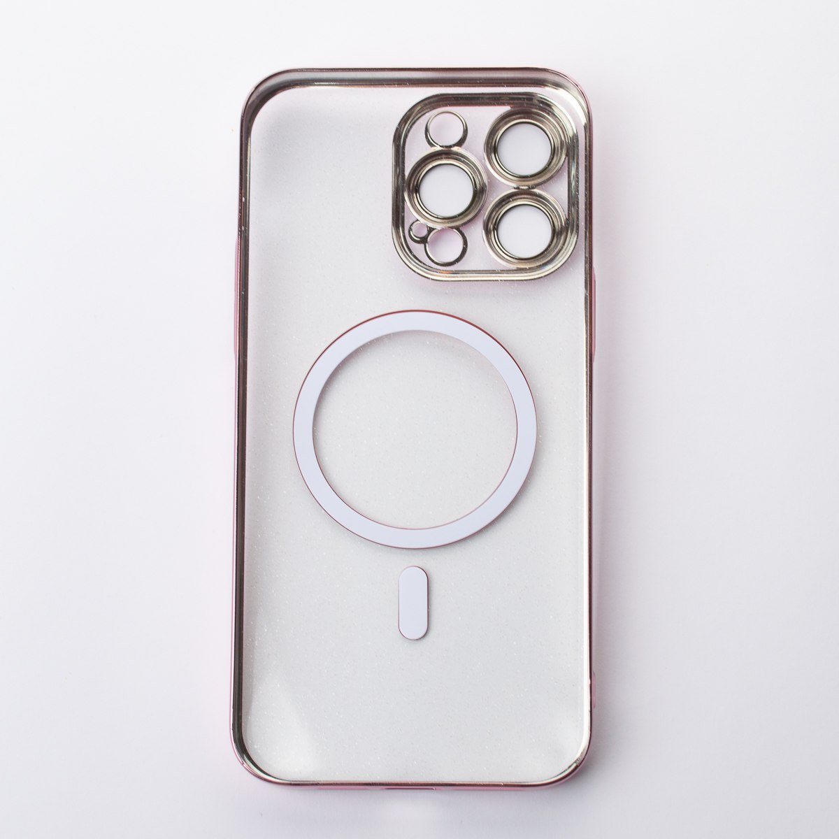 Пластиковый чехол MagSafe "Glitter" для iPhone 14 Pro Max розовое золото