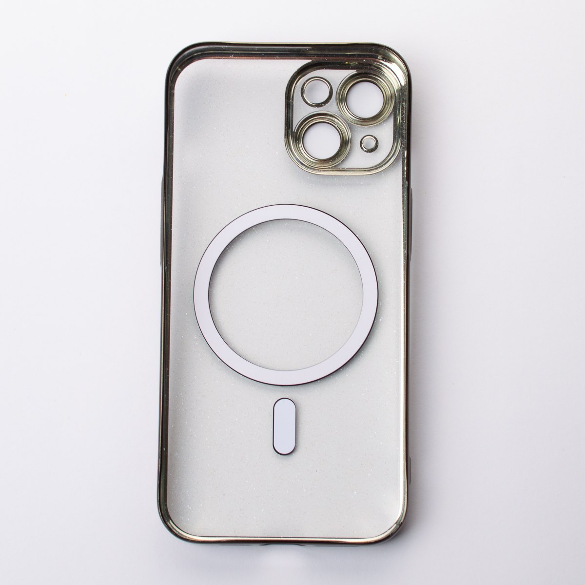 Пластиковый чехол MagSafe "Glitter" для iPhone 15 черный