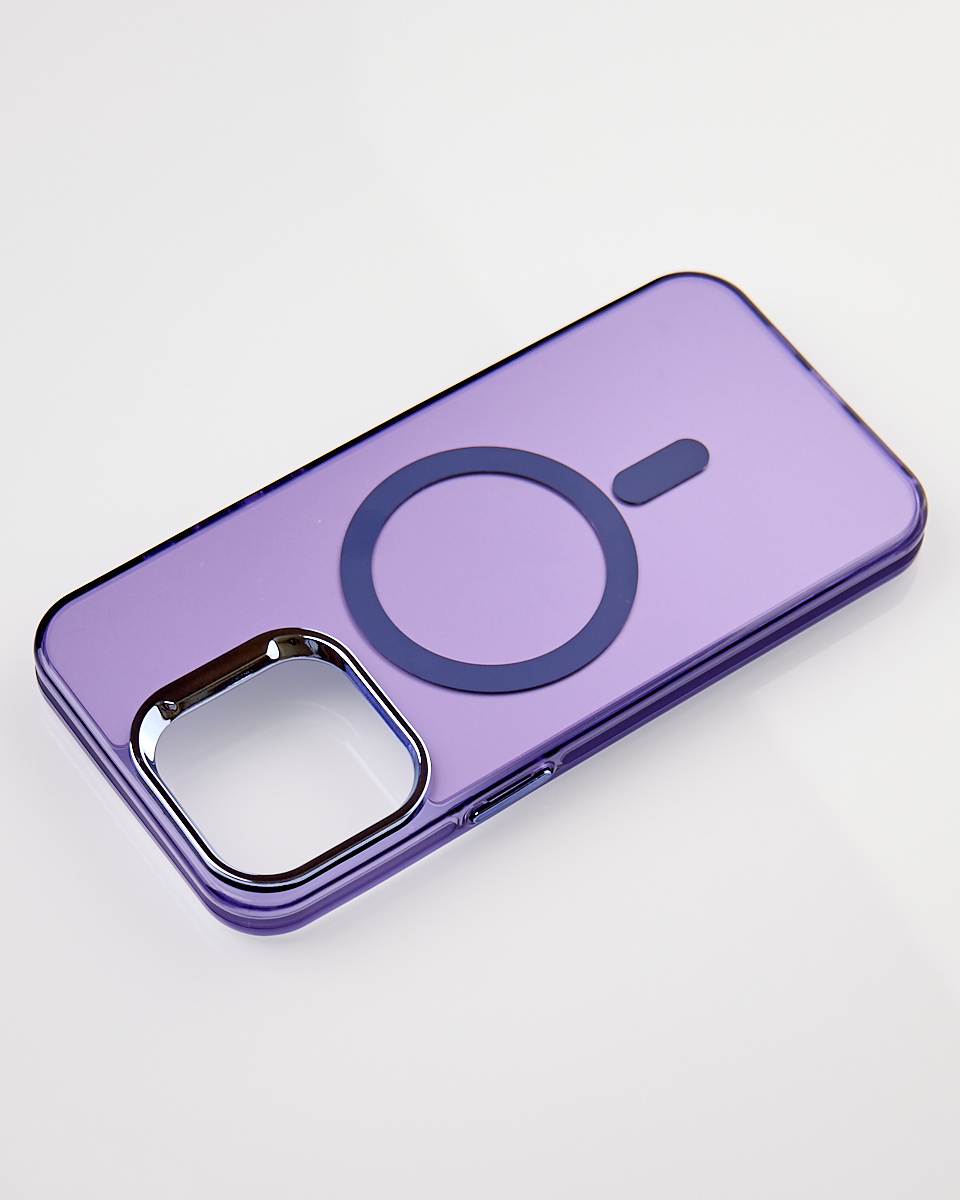 Полиуритановый чехол IMD Colors с поддержкой MagSafe для iPhone 12 / iPhone 12 Pro фиолетовый