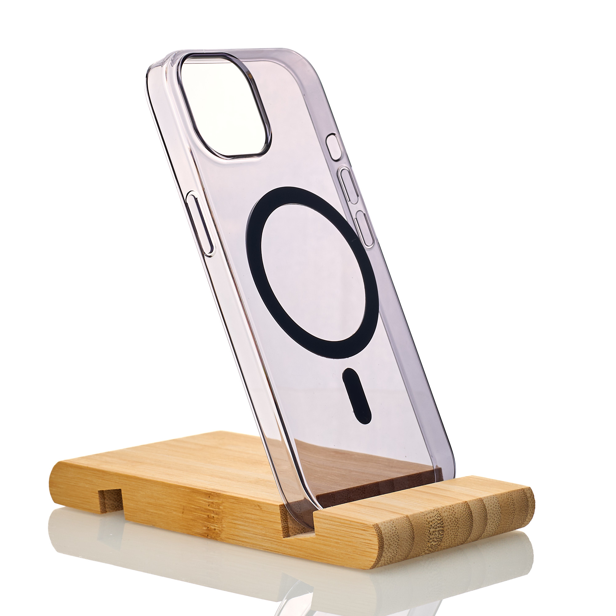 Пластиковый чехол Lux Clear с поддержкой MagSafe для iPhone 15 фиолетовый