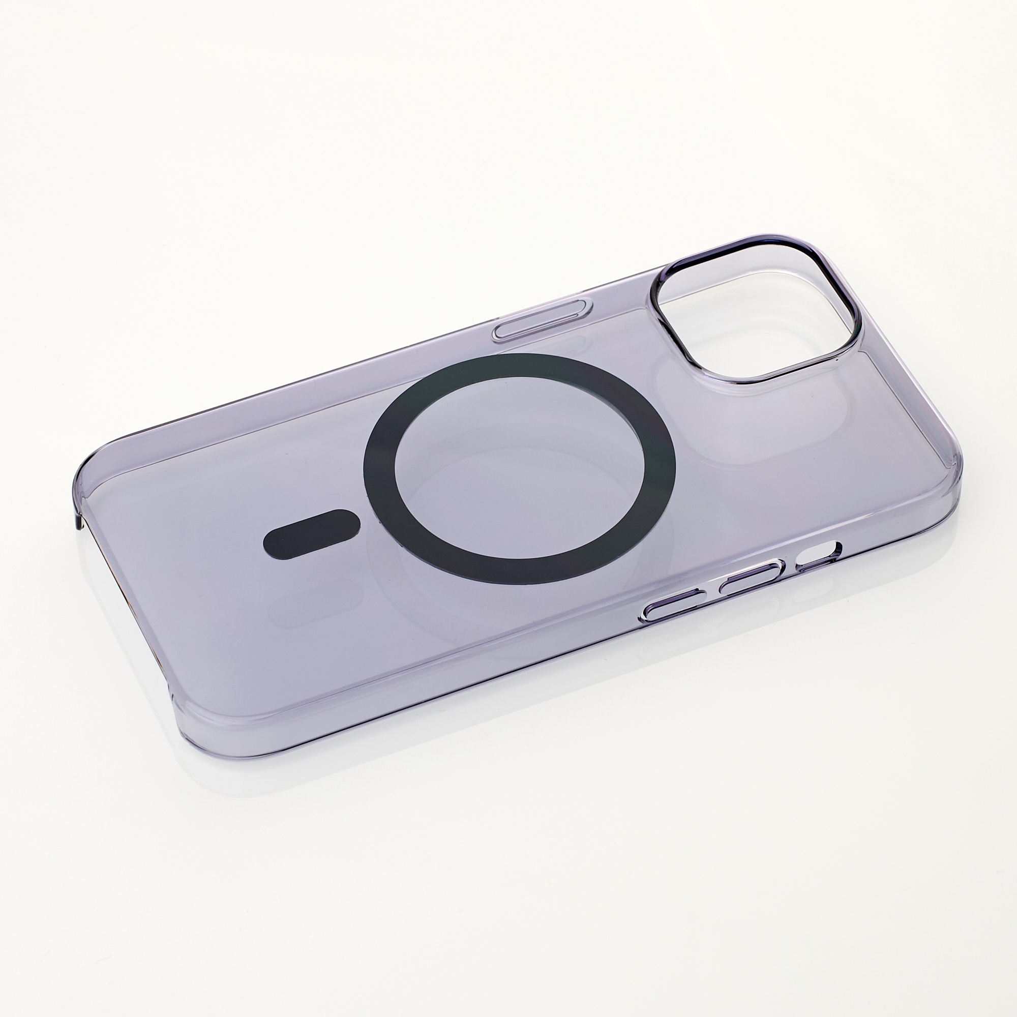 Пластиковый чехол Lux Clear с поддержкой MagSafe для iPhone 15 Pro Max фиолетовый