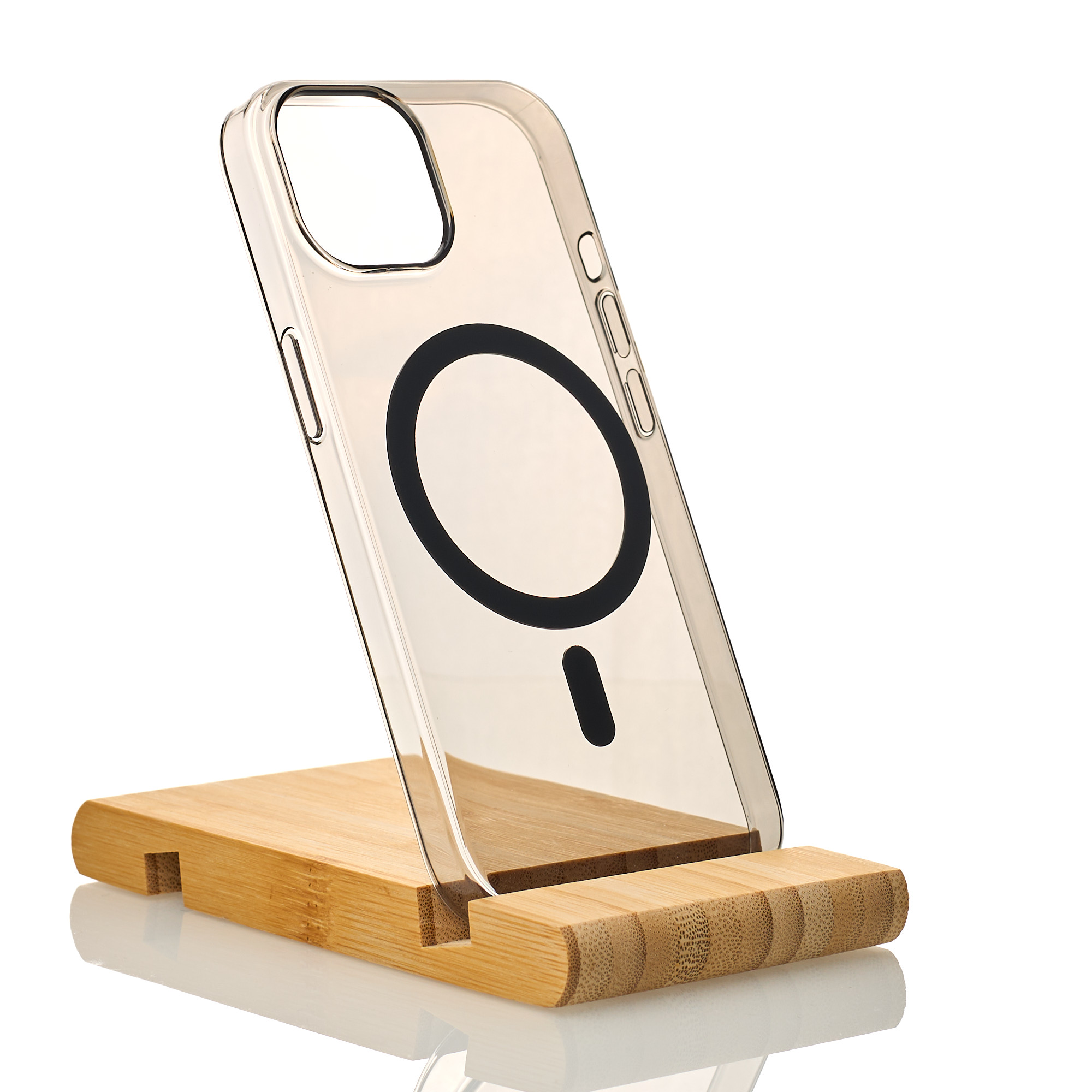 Пластиковый чехол Lux Clear с поддержкой MagSafe для iPhone 15 черный