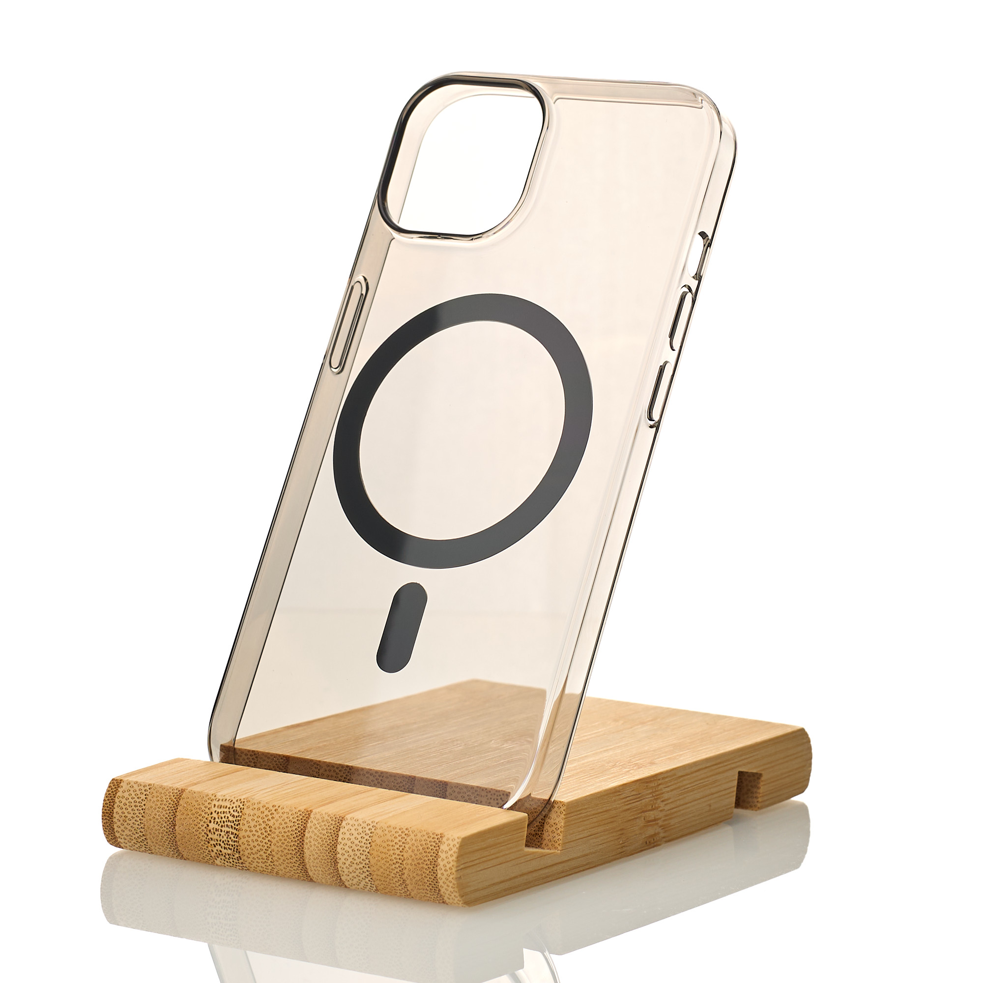 Пластиковый чехол Lux Clear с поддержкой MagSafe для iPhone 15 Plus черный