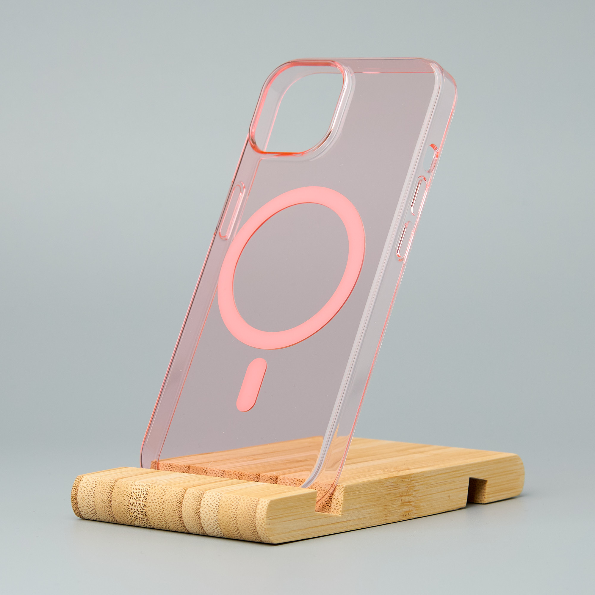 Пластиковый чехол Lux Clear с поддержкой MagSafe для iPhone 15 Pro пудра