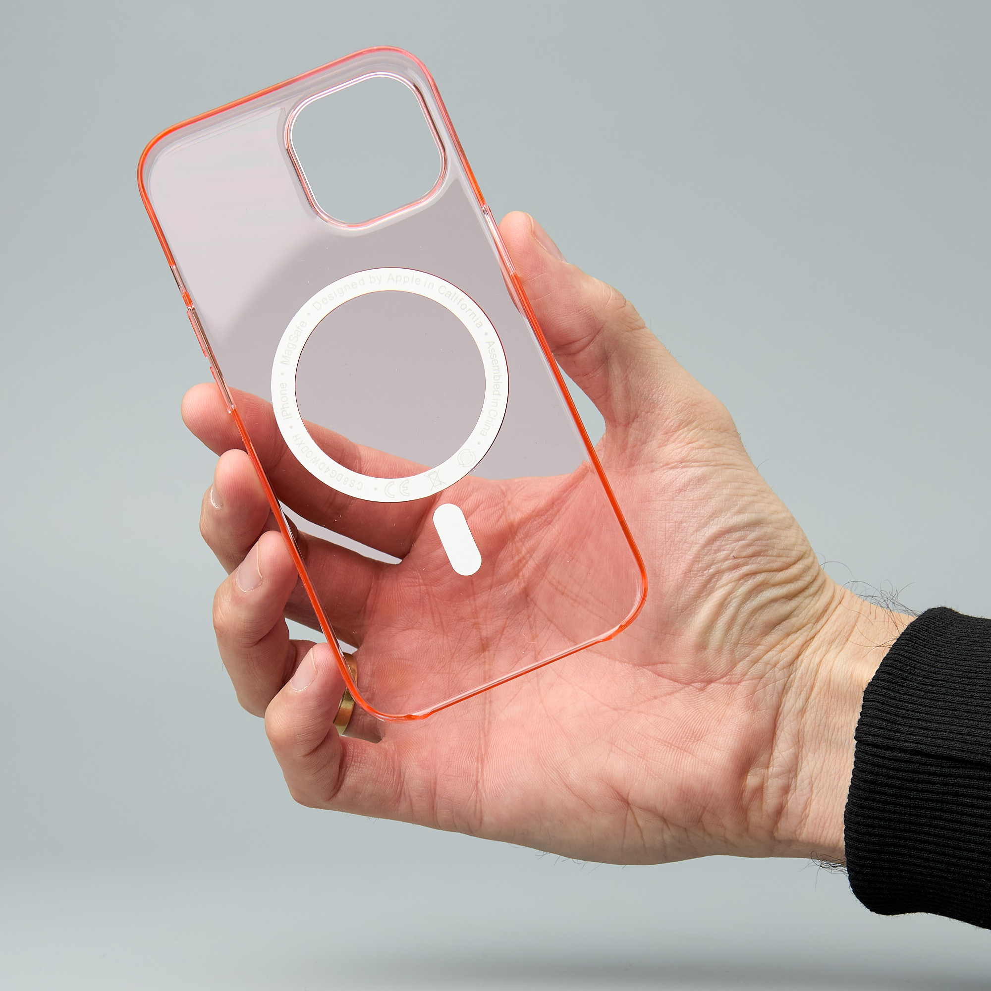 Пластиковый чехол Lux Clear с поддержкой MagSafe для iPhone 15 Pro Max пудра