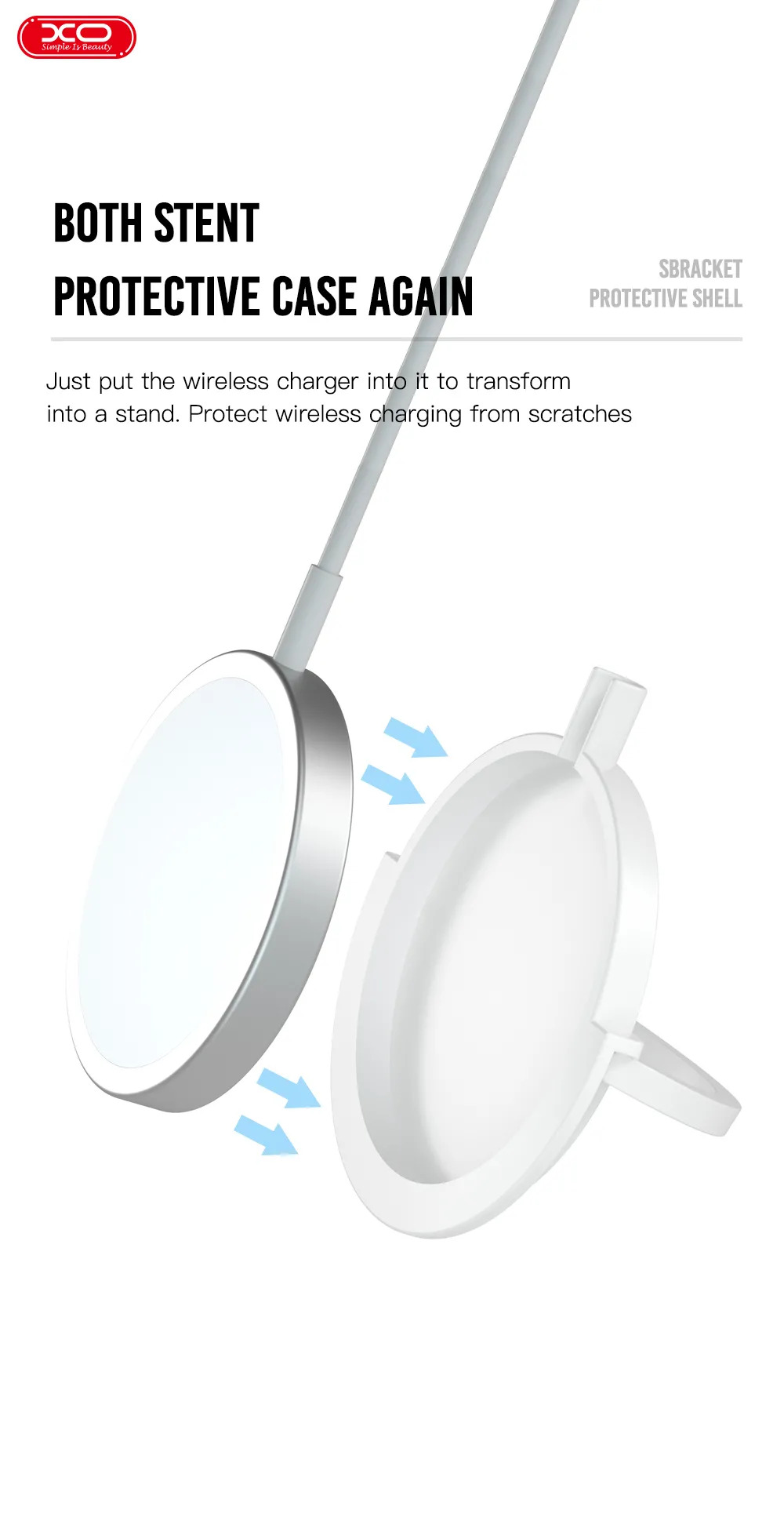 Подставка для беспроводной зарядки XO (C68) белый