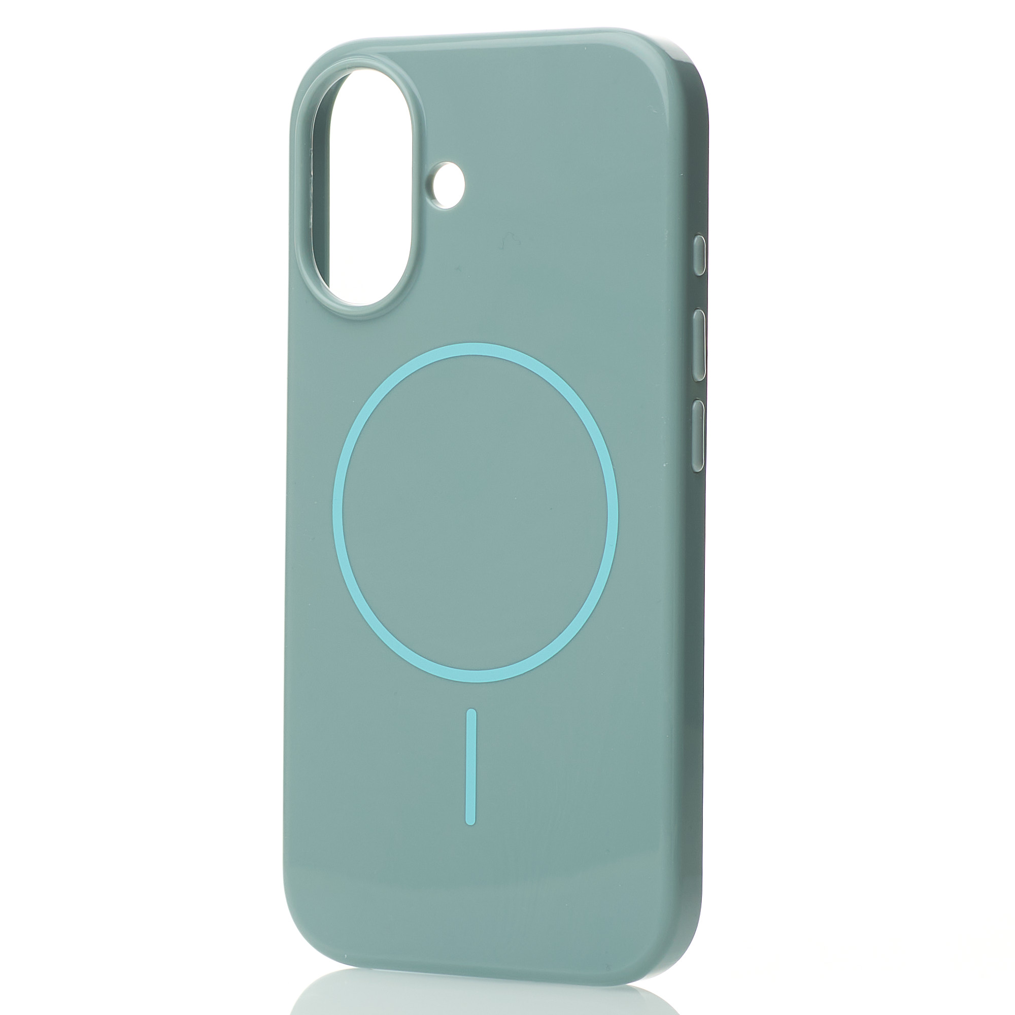 Поликарбонатный чехол Slim Ring с поддержкой MagSafe для iPhone 16 Plus wave blue