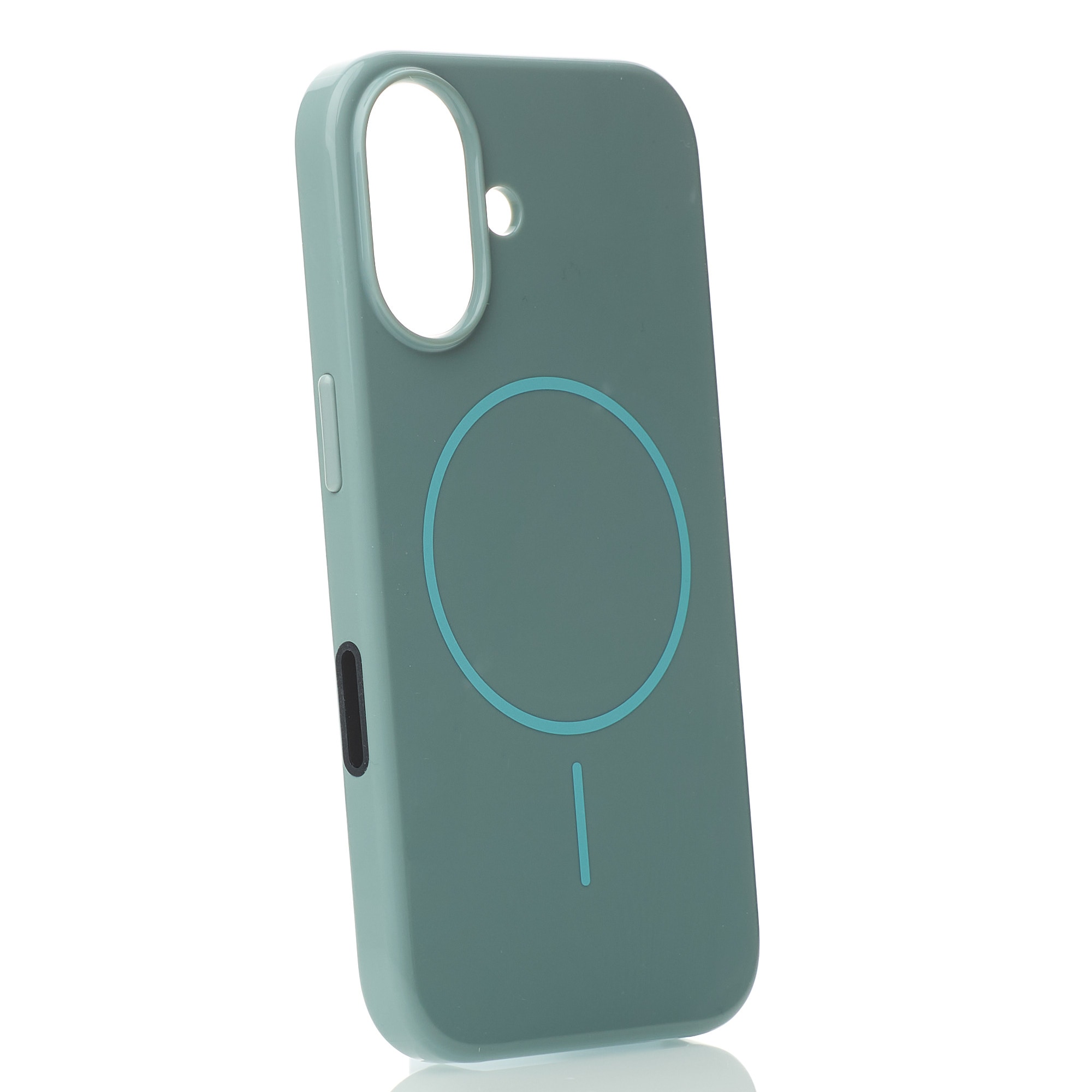 Поликарбонатный чехол Slim Ring с поддержкой MagSafe для iPhone 16 Plus wave blue