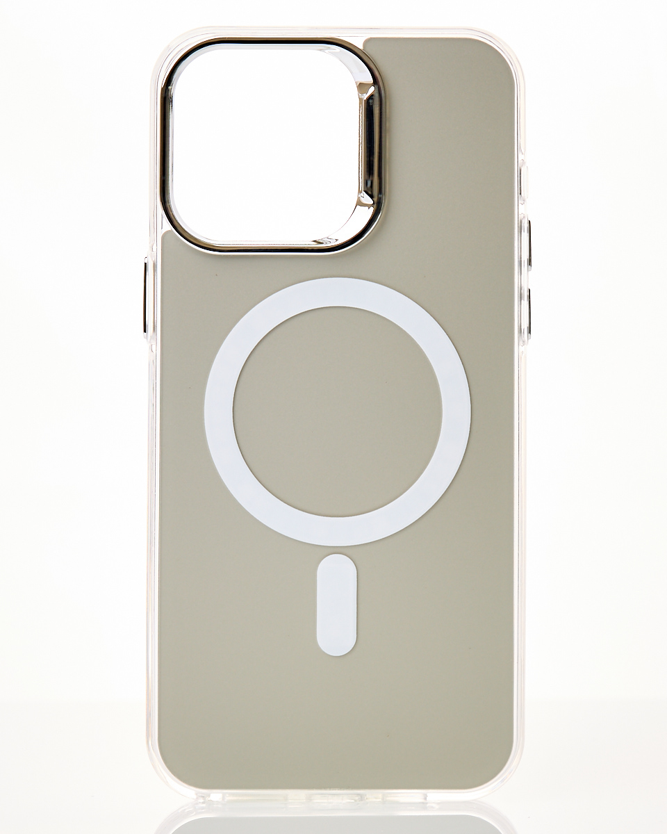 Полиуритановый чехол IMD Colors с поддержкой MagSafe для iPhone 11 Pro Max серебряный