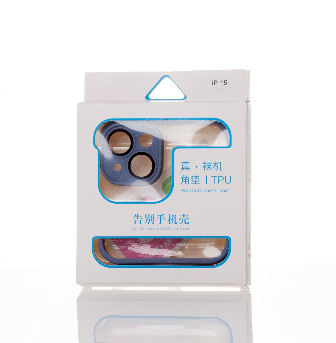 Силиконовая накладка CornerPad 3in1 для iPhone 15 серо-синий