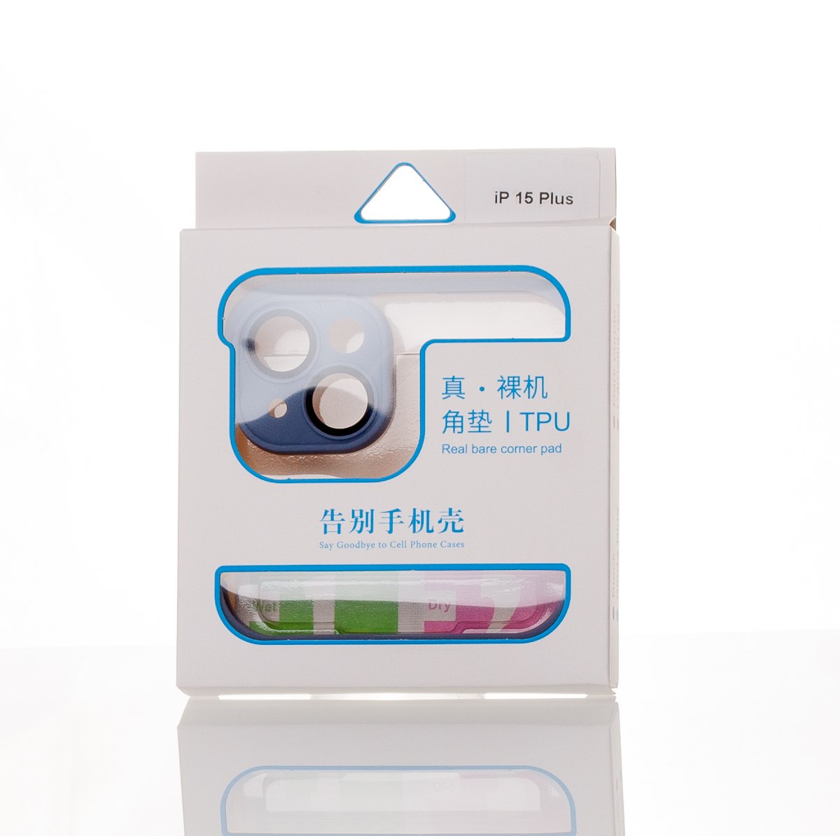 Силиконовая накладка CornerPad 3in1 для iPhone 15 Plus серо-синий