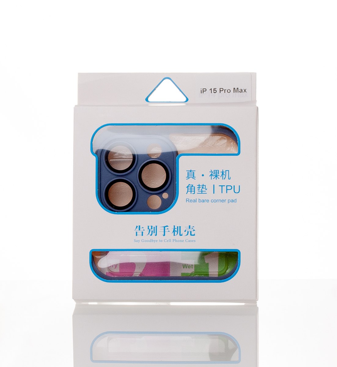 Силиконовая накладка CornerPad 3in1 для iPhone 15 Pro Max серо-синий