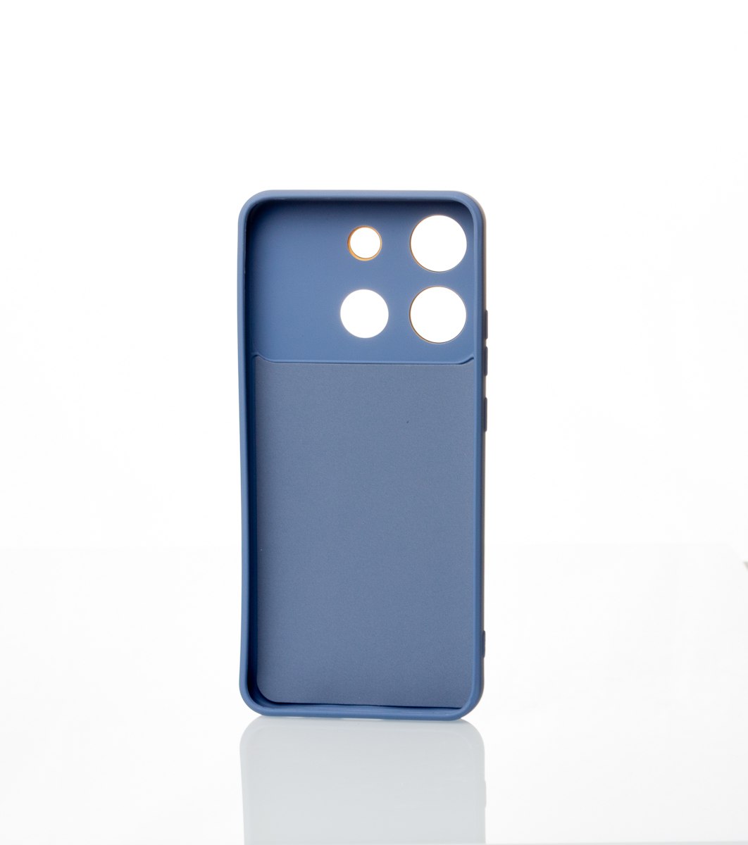 Силиконовый чехол CAMERA PROTECTION для Infinix Smart 7 HD серо-синий