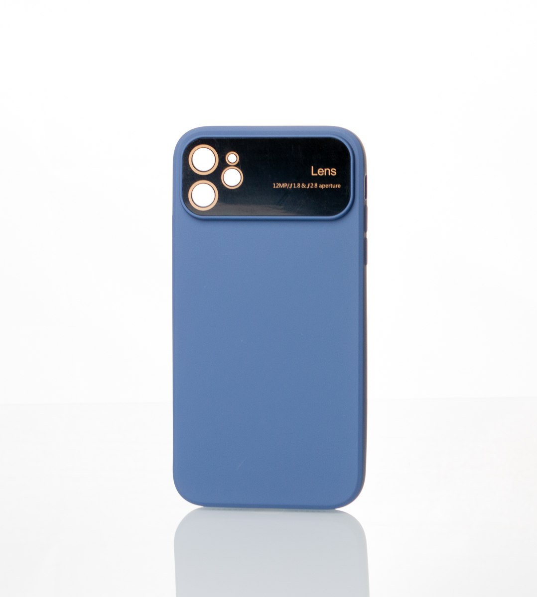 Силиконовый чехол CAMERA PROTECTION для iPhone 11 серо-синий