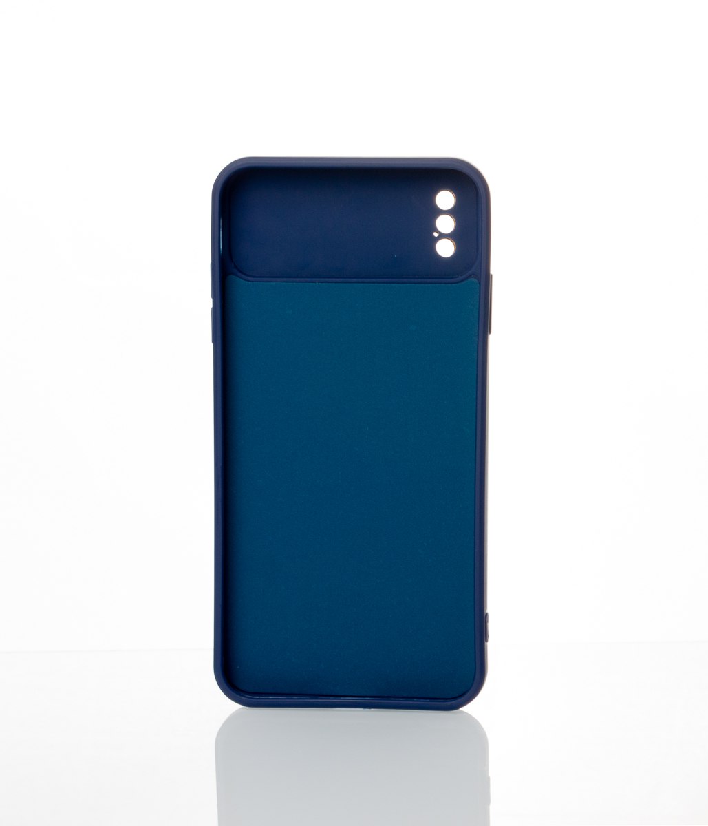 Силиконовый чехол CAMERA PROTECTION для iPhone XS Max темно-синий