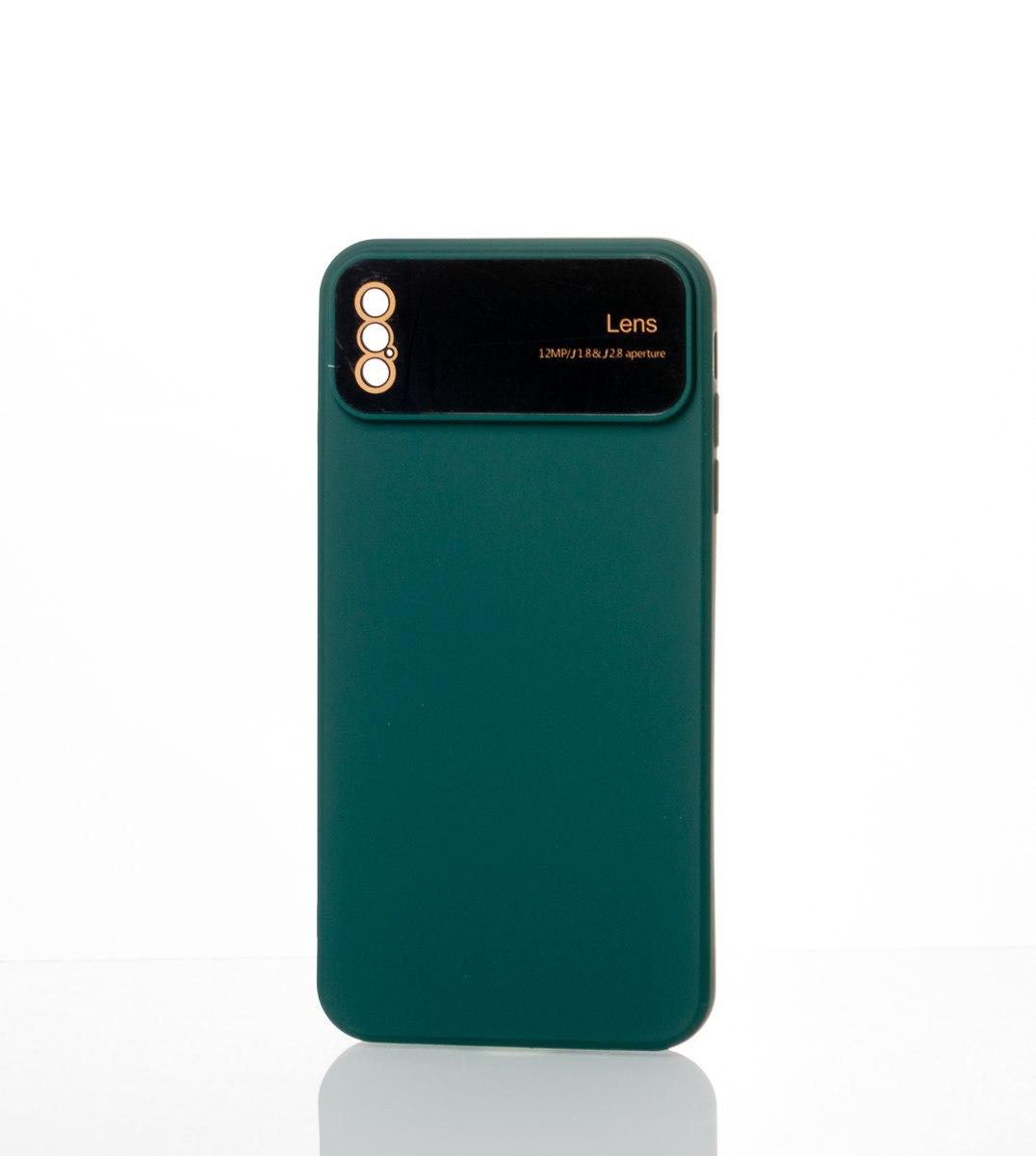 Силиконовый чехол CAMERA PROTECTION для iPhone XS Max темно-зеленый