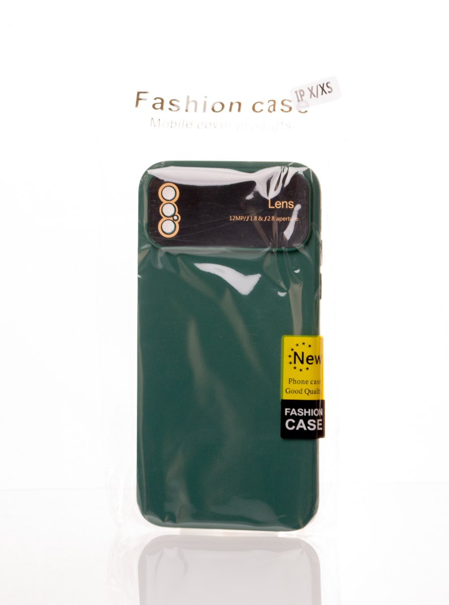 Силиконовый чехол CAMERA PROTECTION для iPhone X / iPhone XS темно-зеленый
