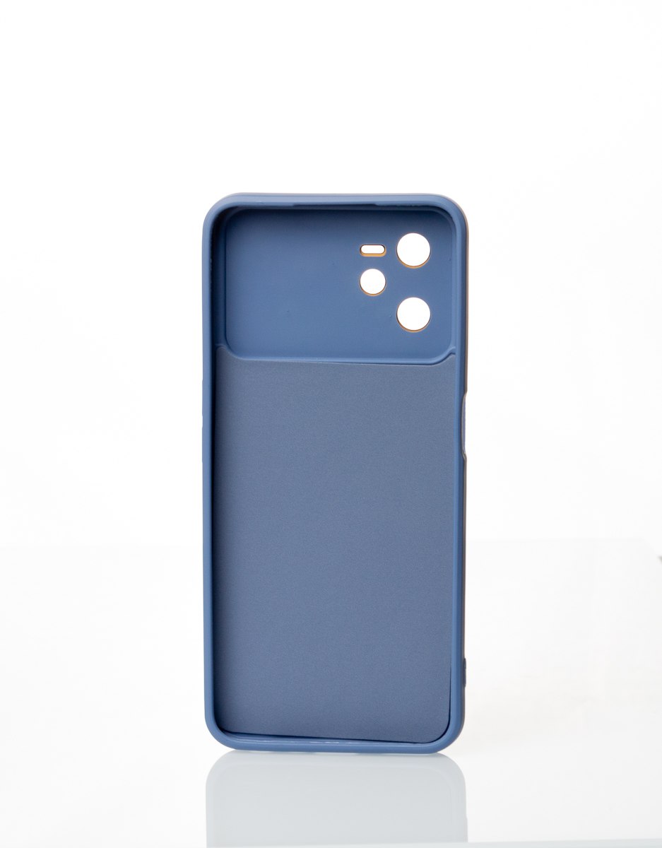 Силиконовый чехол CAMERA PROTECTION для Realme C35 серо-синий