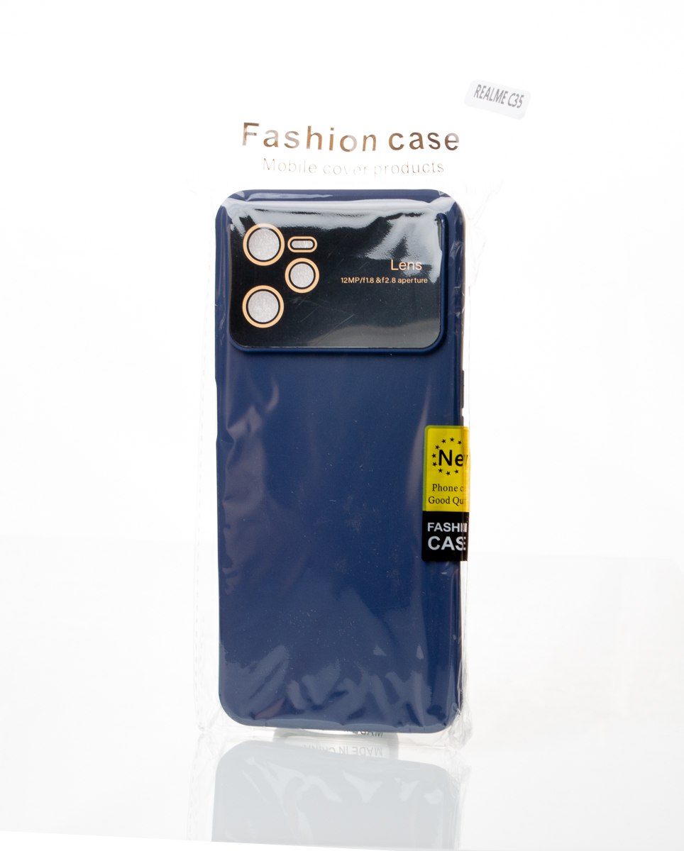 Силиконовый чехол CAMERA PROTECTION для Realme C35 темно-синий
