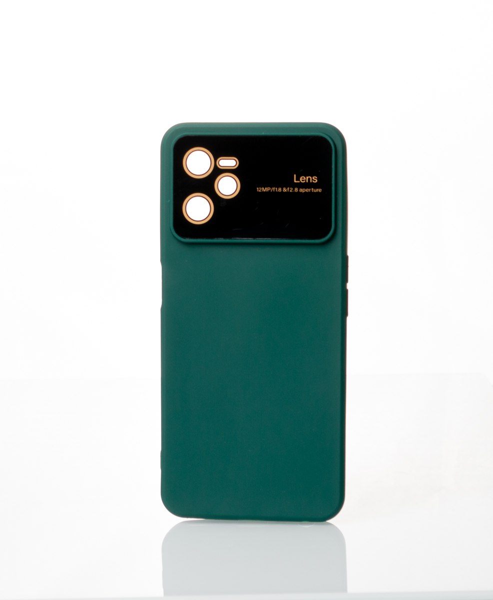 Силиконовый чехол CAMERA PROTECTION для Realme C35 темно-зеленый
