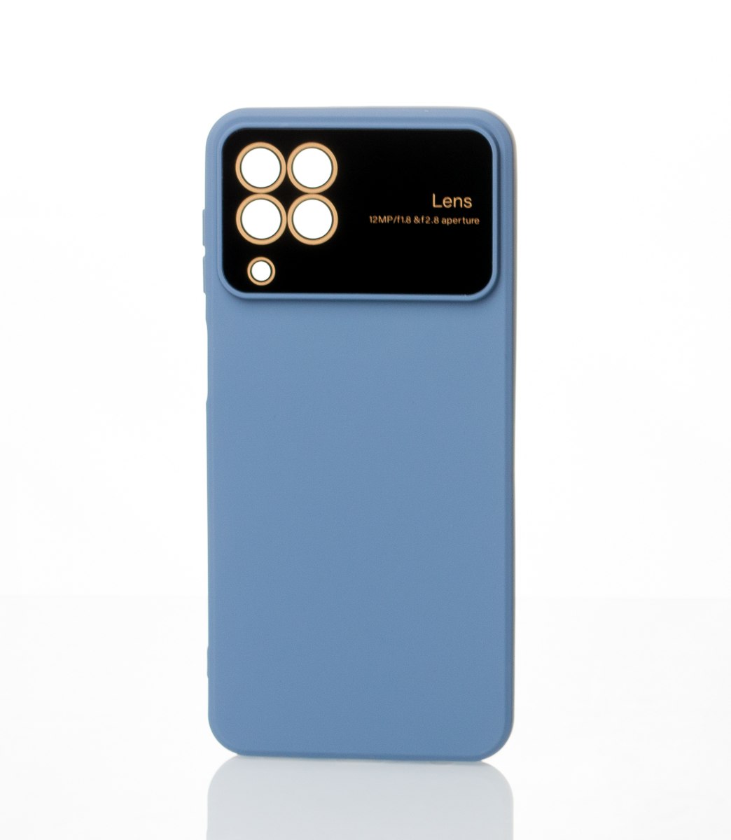 Силиконовый чехол CAMERA PROTECTION для Samsung M33 5G серо-синий