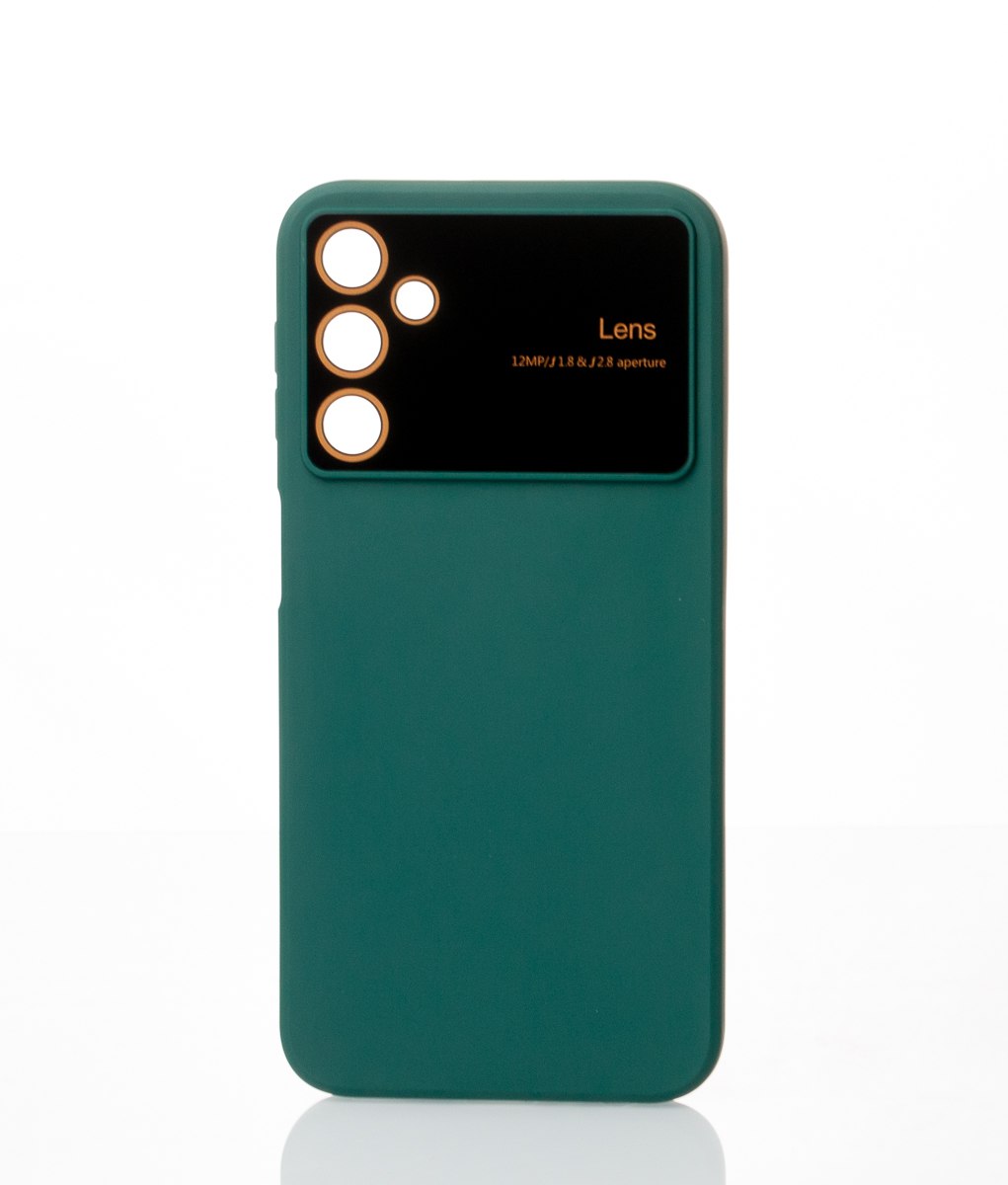 Силиконовый чехол CAMERA PROTECTION для Samsung A24 темно-зеленый
