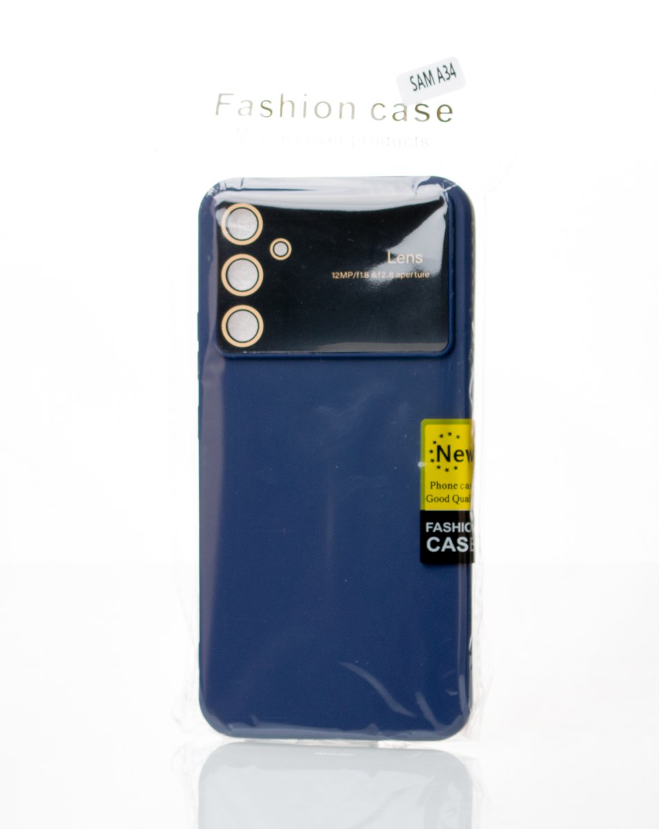 Силиконовый чехол CAMERA PROTECTION для Samsung A34 темно-синий