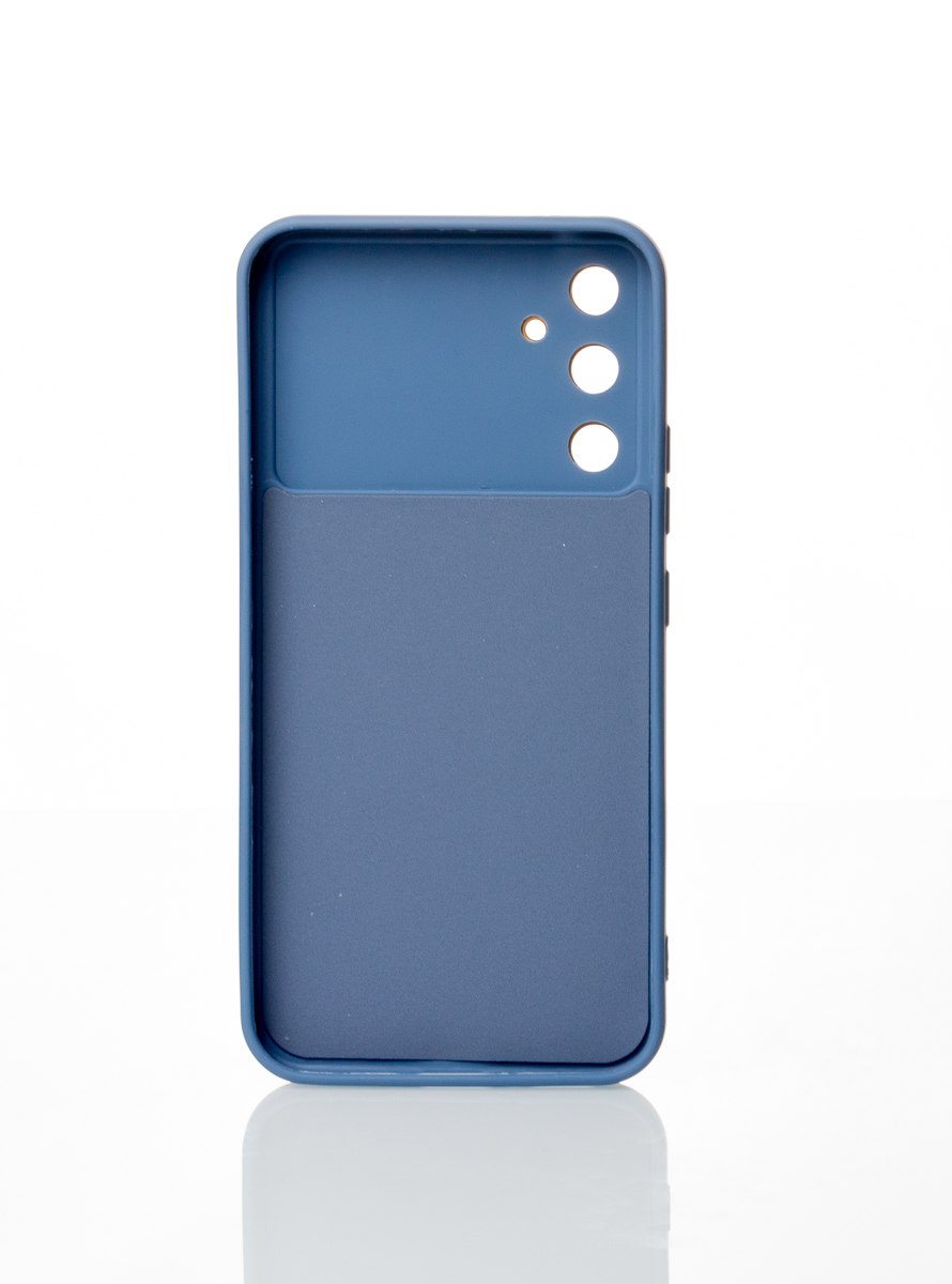 Силиконовый чехол CAMERA PROTECTION для Samsung A34 серо-синий